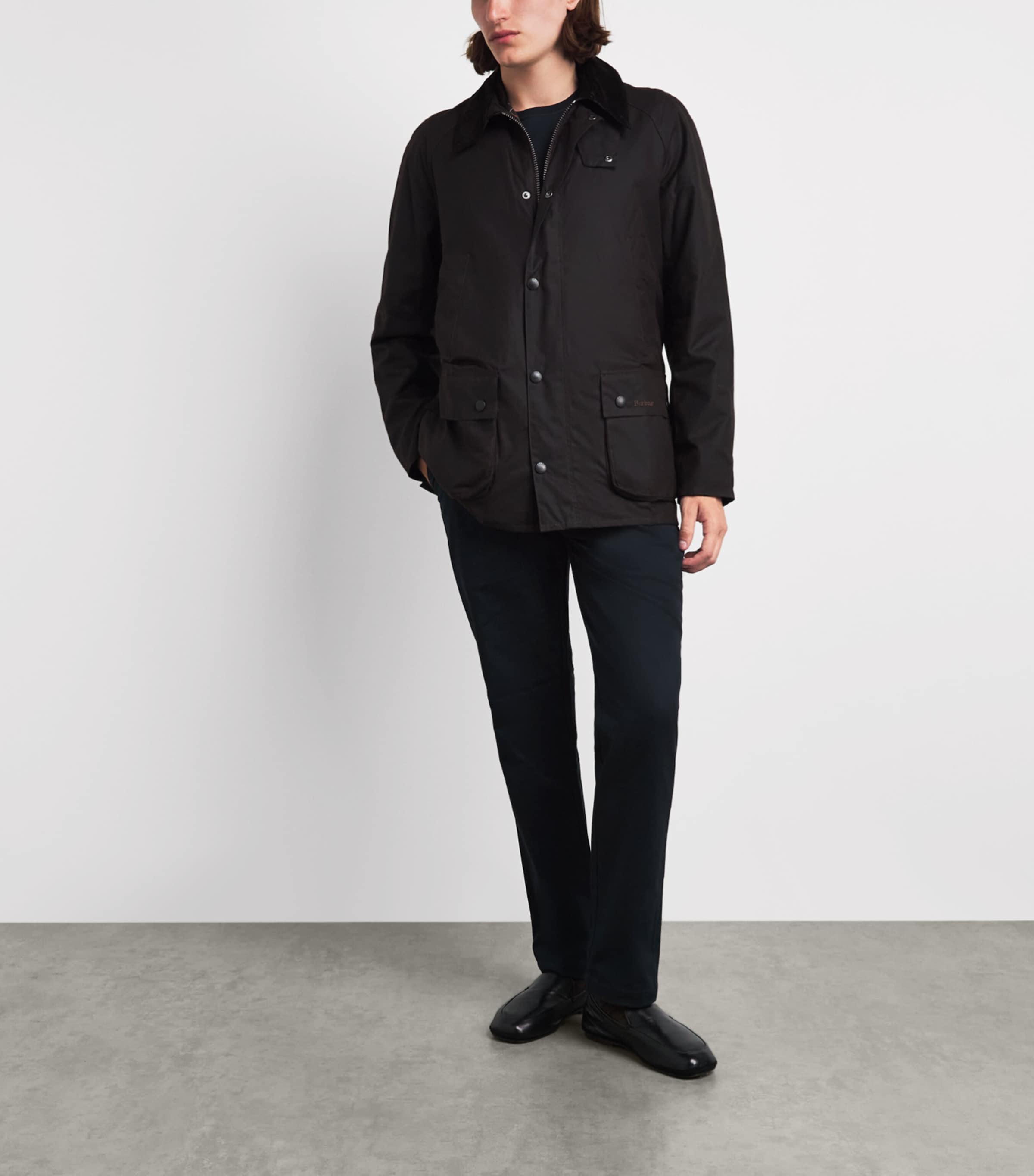 Barbour Mens Sateen Tailored Trousers Dark Navy Image 2