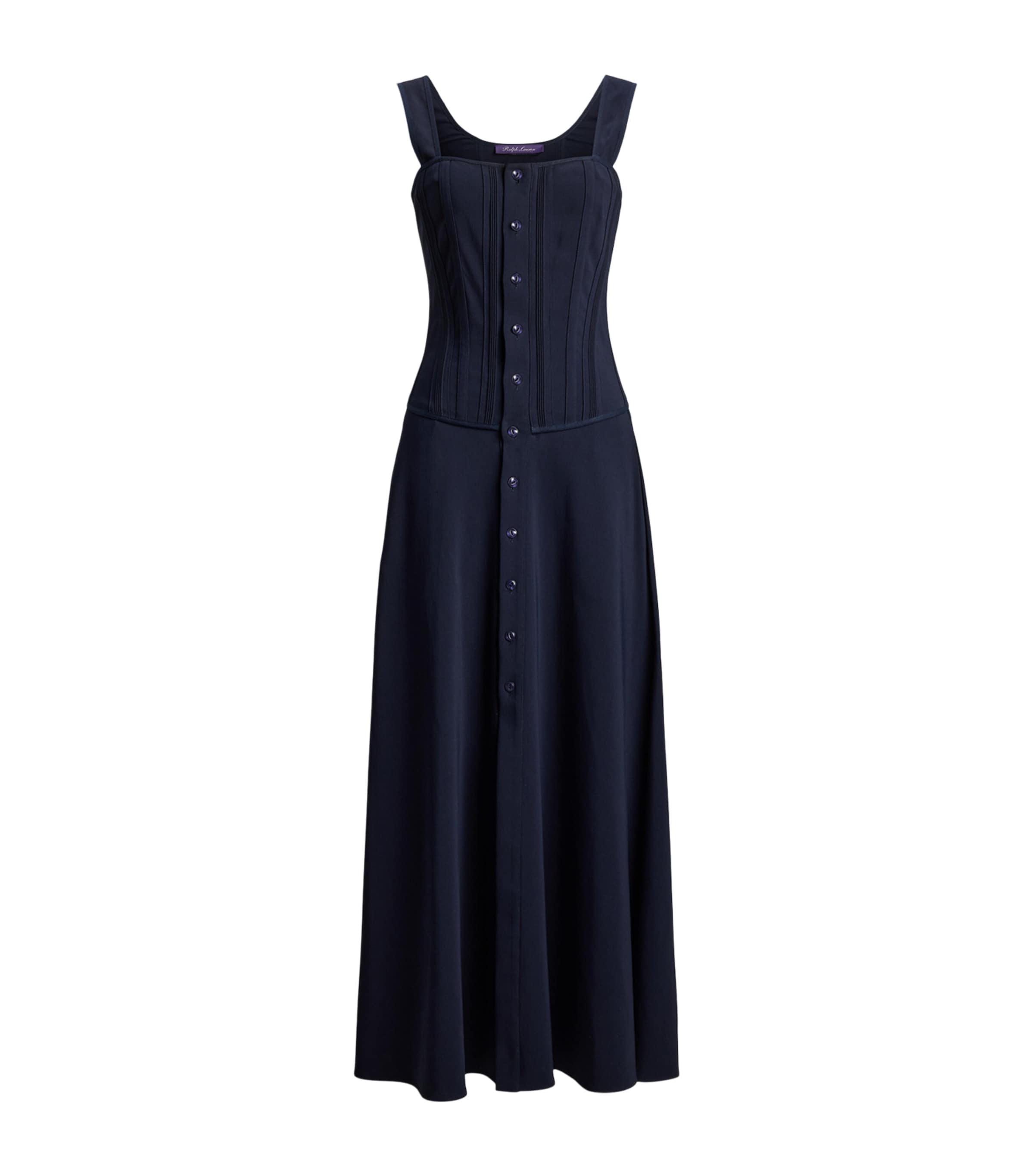 Ralph Lauren Collection Womens Sophee A-Line Midi Dress Navy Image 1