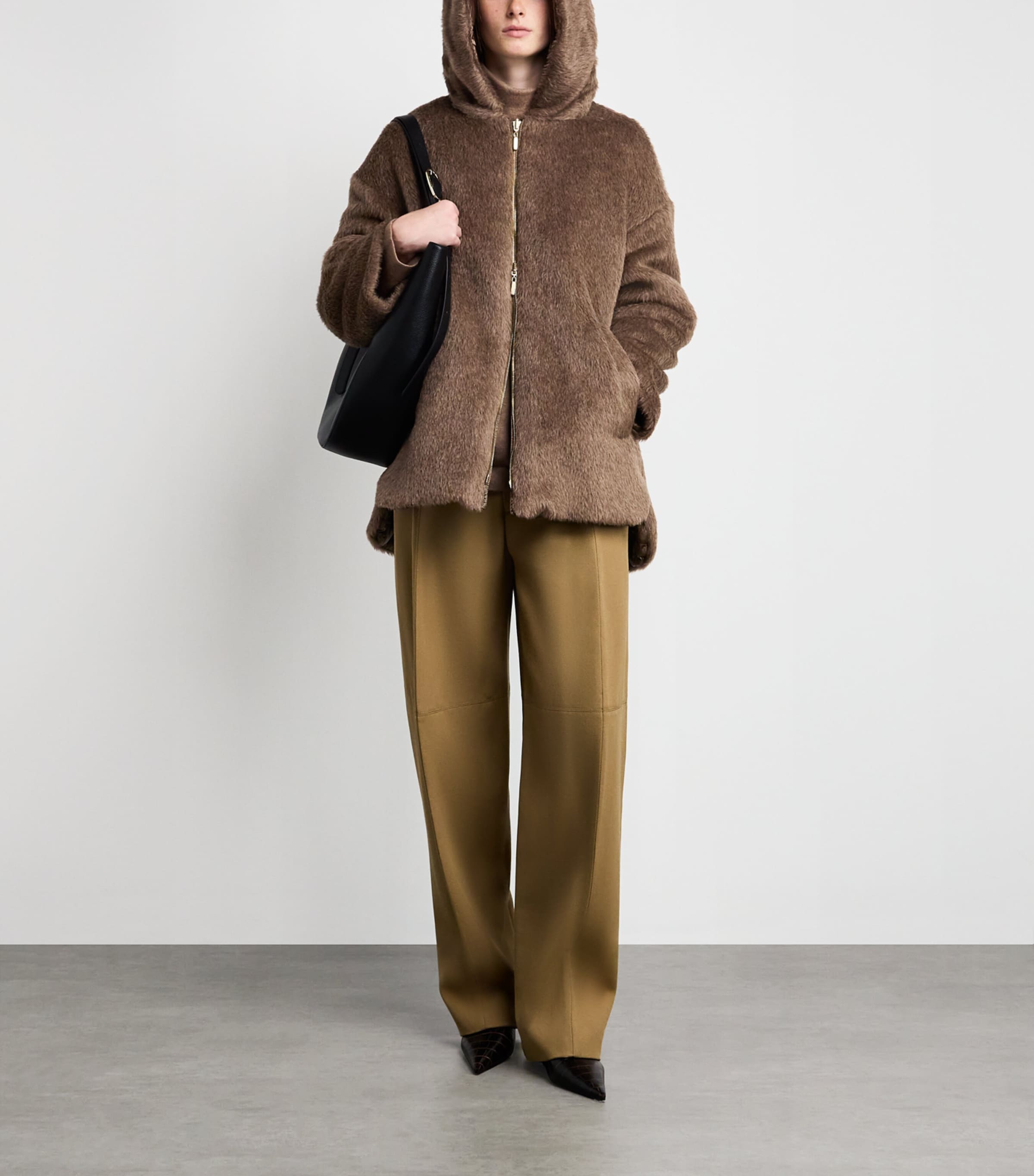 Down, Faux Fur and Water-Repellent Reversible Jacket BROWN Image 2