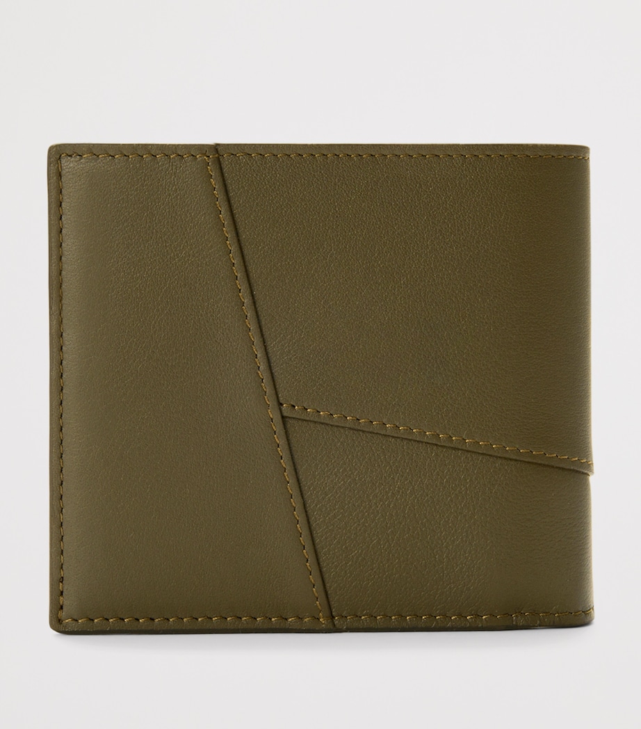 Leather Puzzle Edge Bifold Wallet DARK KHAKI Image 4