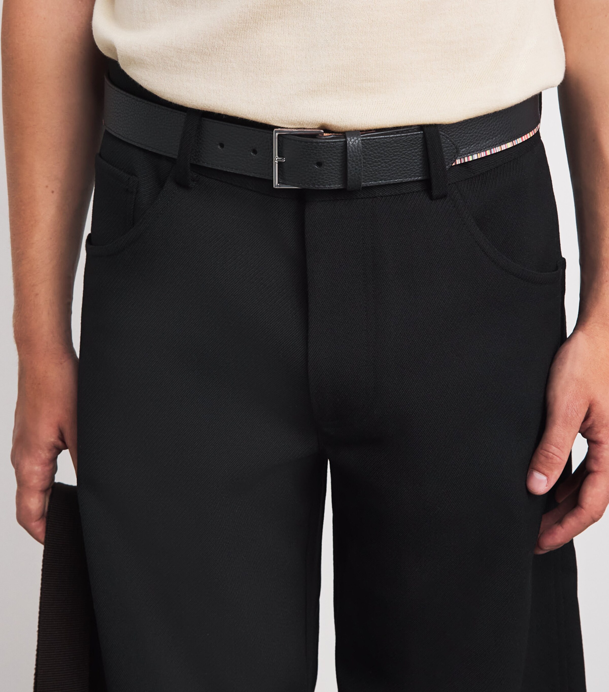 Paul Smith Leather Signature Stripe Edge Belt Image 2