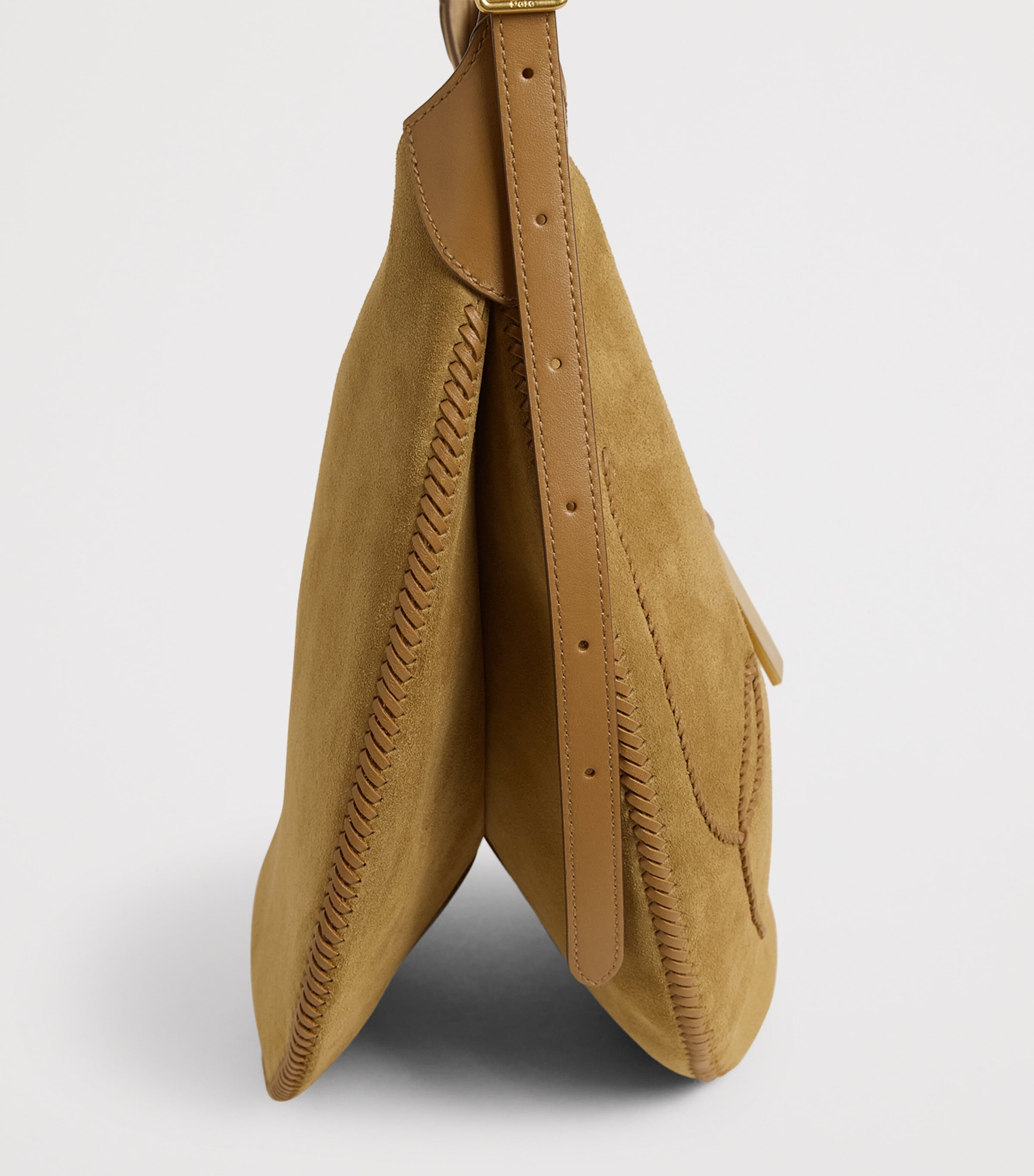 Medium Suede ID Shoulder Bag CARAMEL/TAN Image 4