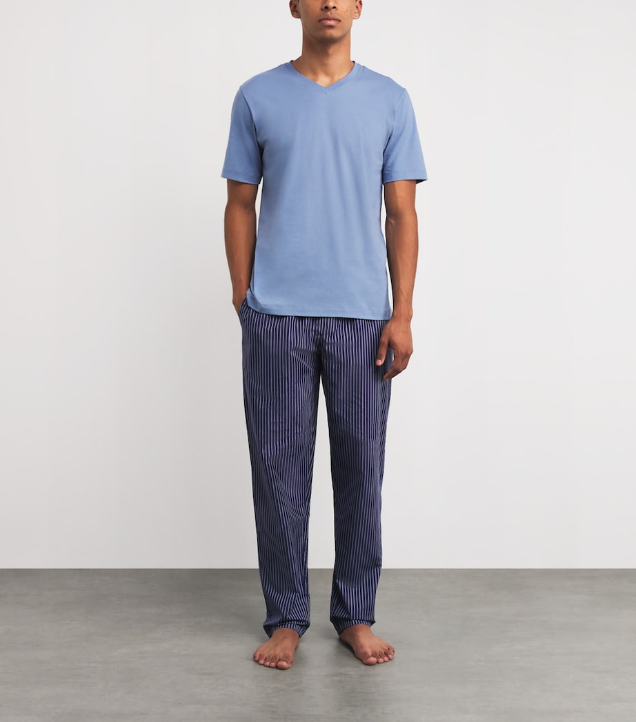 Cotton Night & Day Lounge Trousers 3040 FINE STRIPE Image 2