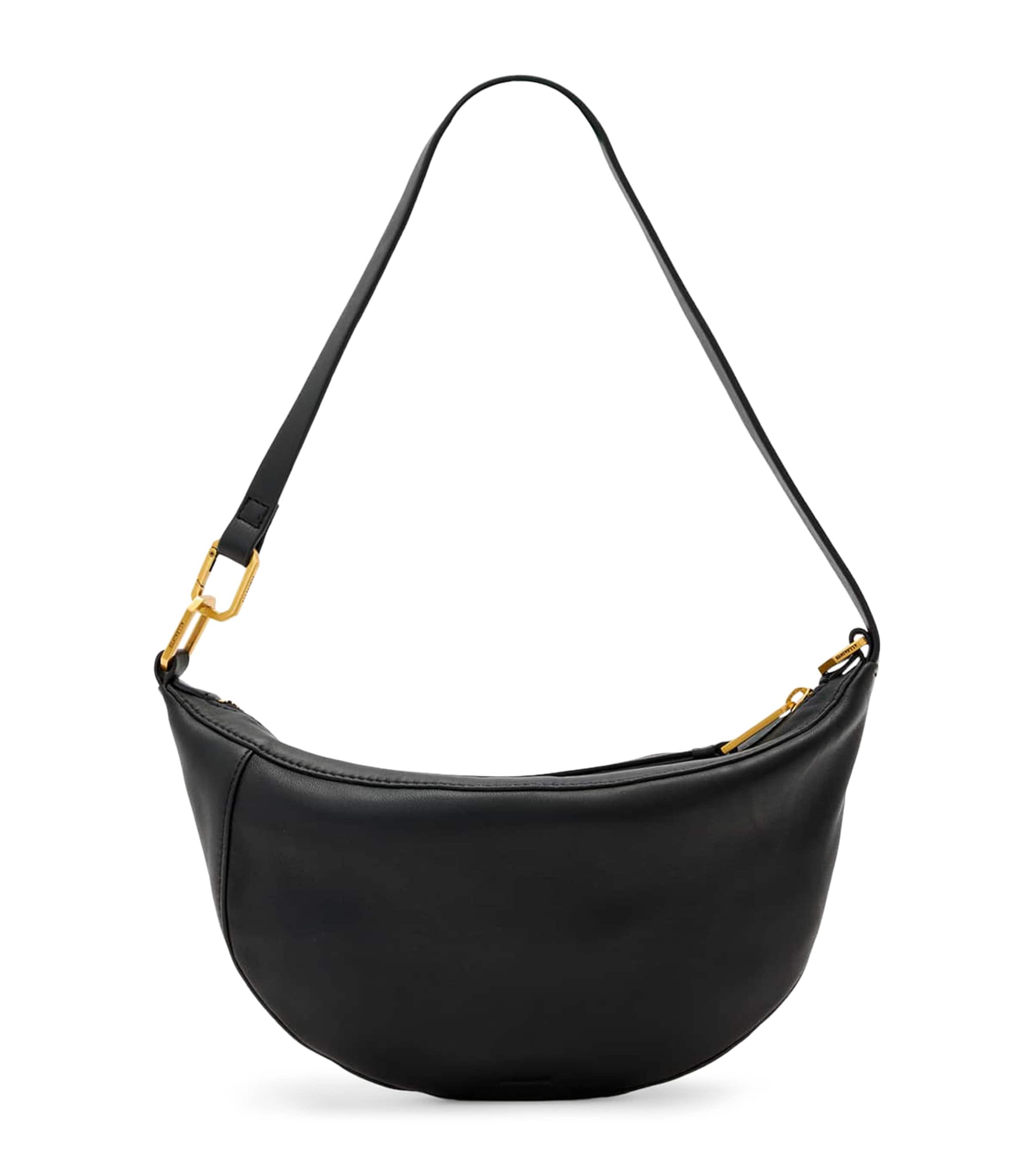 AllSaints Micro Leather Luna Shoulder Bag Black Image 1