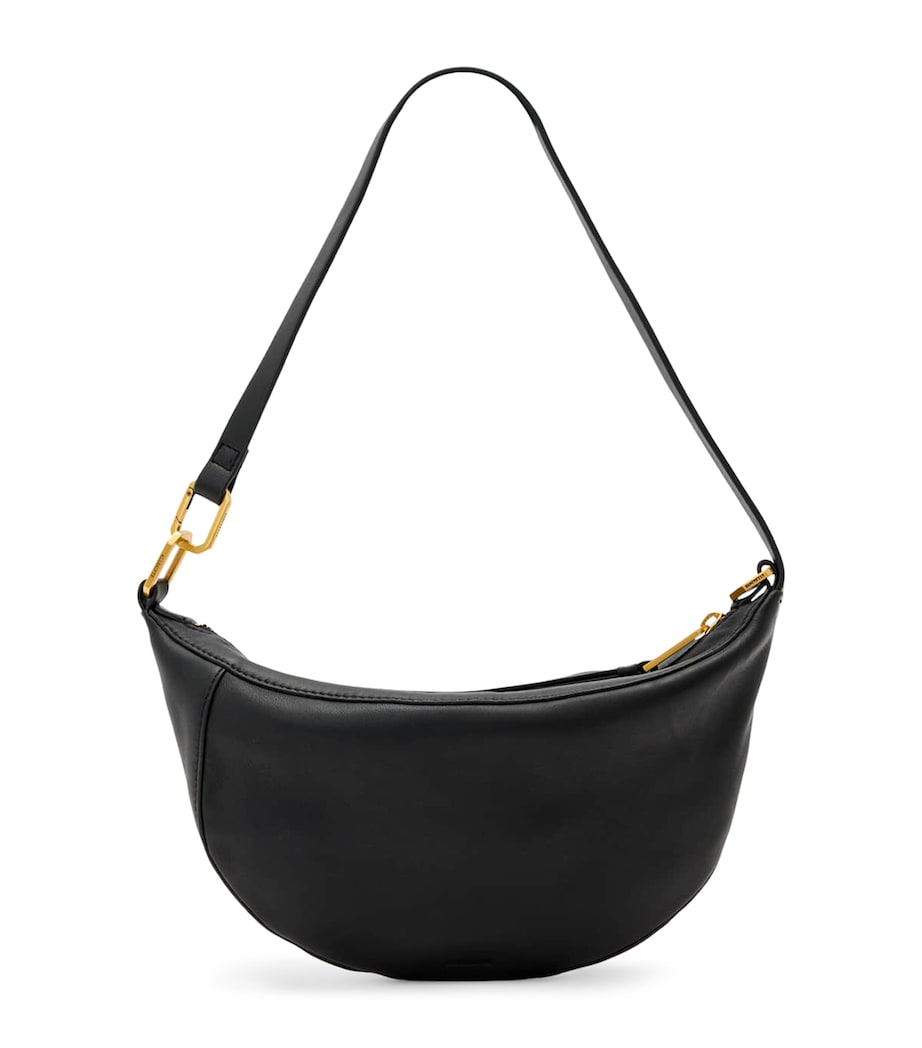 AllSaints Micro Leather Luna Shoulder Bag Black Image 1