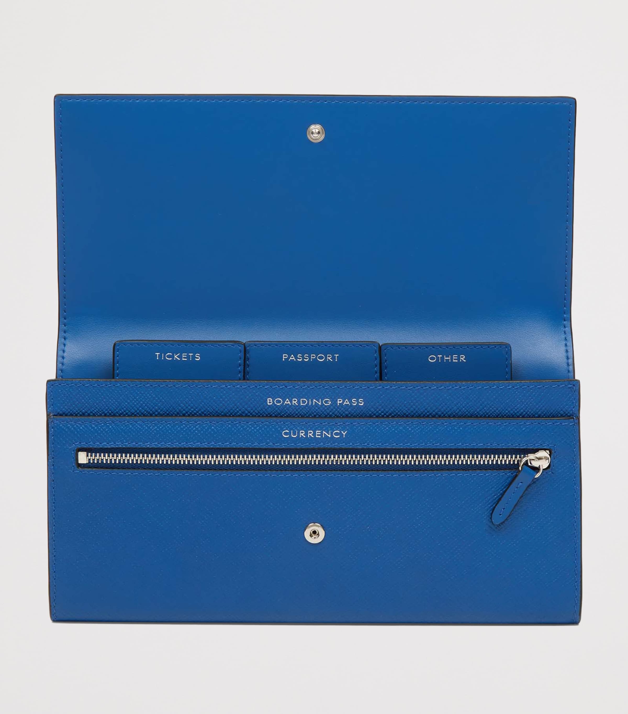 Panama Leather Marshall Travel Wallet CERULEAN Image 2
