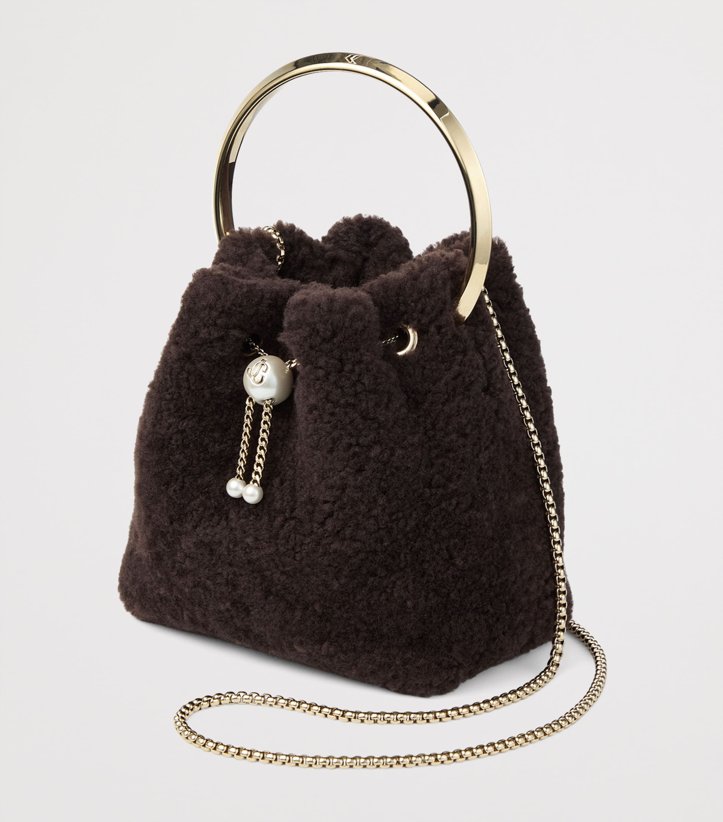Bon Bon Shearling Top-Handle Bag CHOCOLATE/LIGHT GOLD Image 3