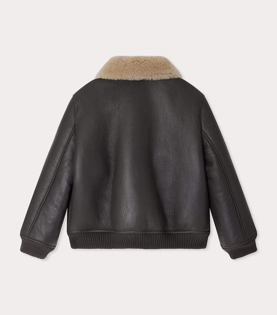 Leather Aviator Jacket (4-8 Years) FAUX NOIR Image 2