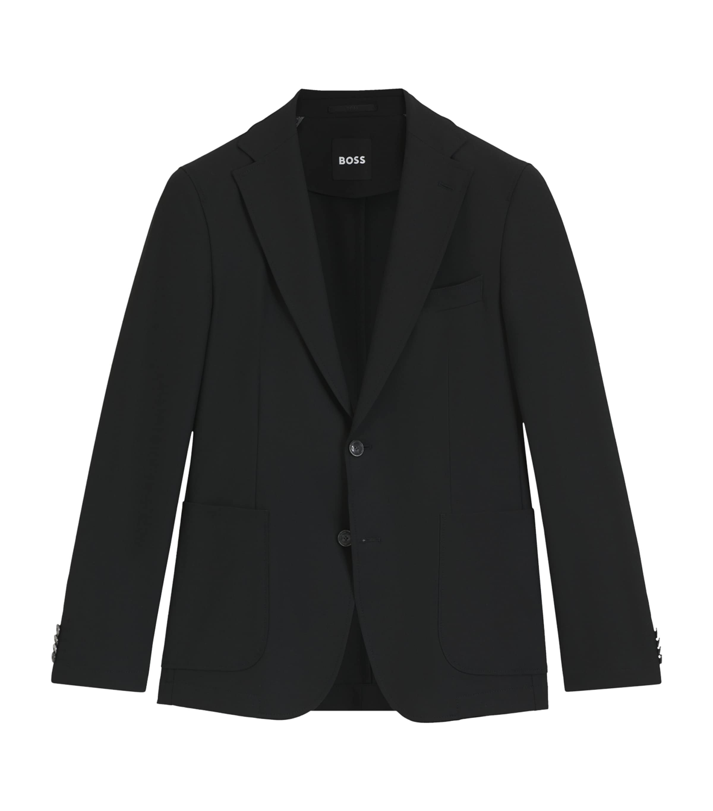 Hugo Boss Slim-fit Jacket In Machine-washable Stretch Fabric In Black