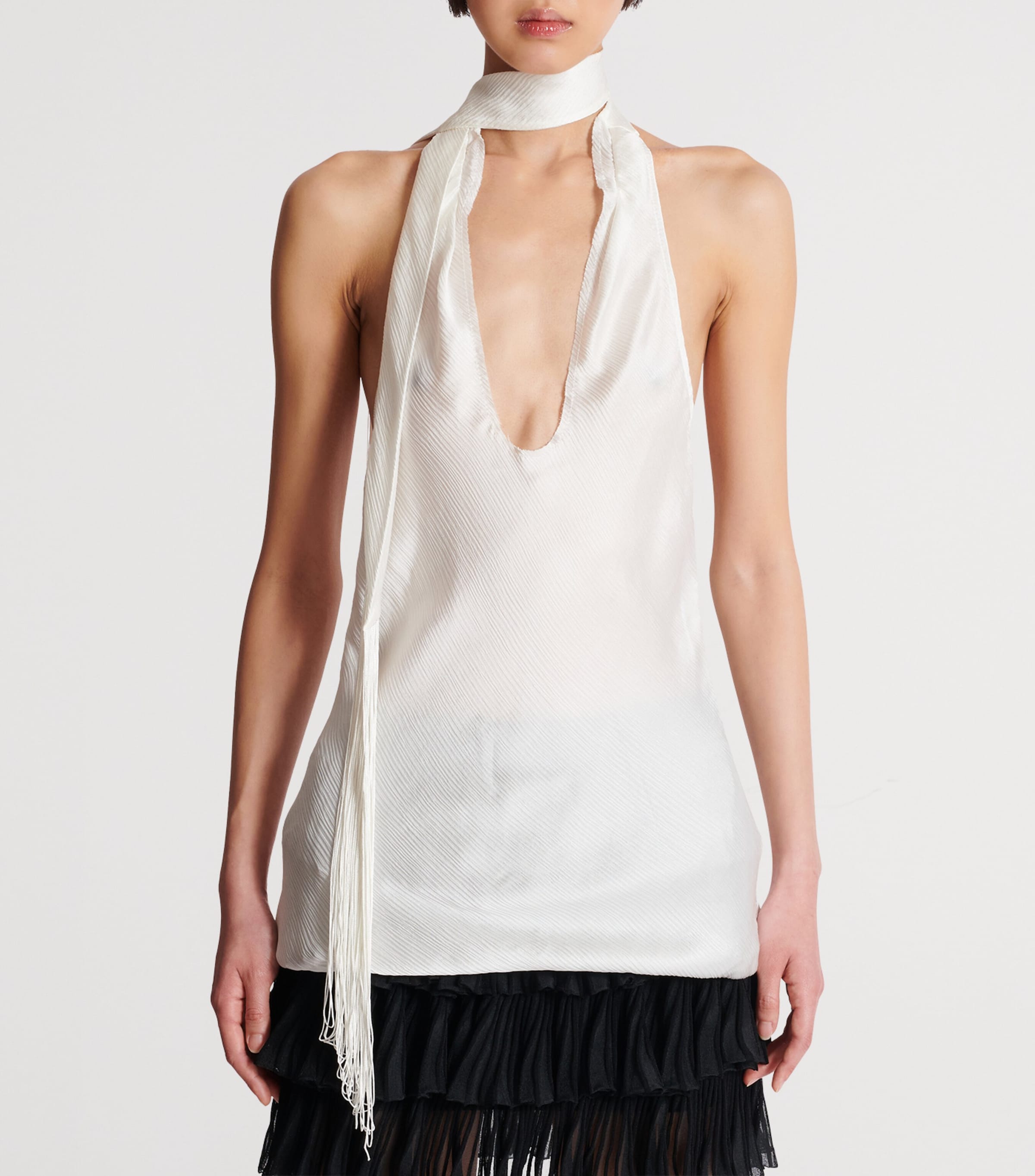 Silk Backless Top 0FA BLANC Image 5