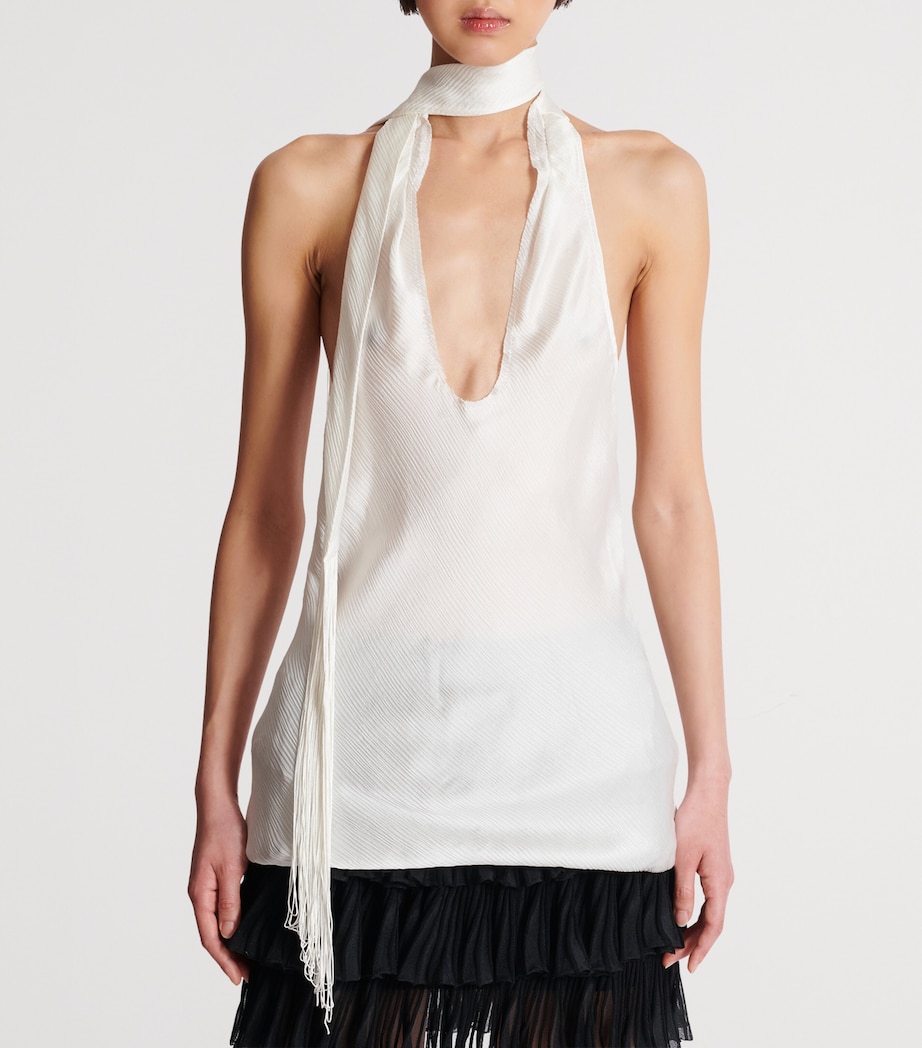 Silk Backless Top 0FA BLANC Image 5