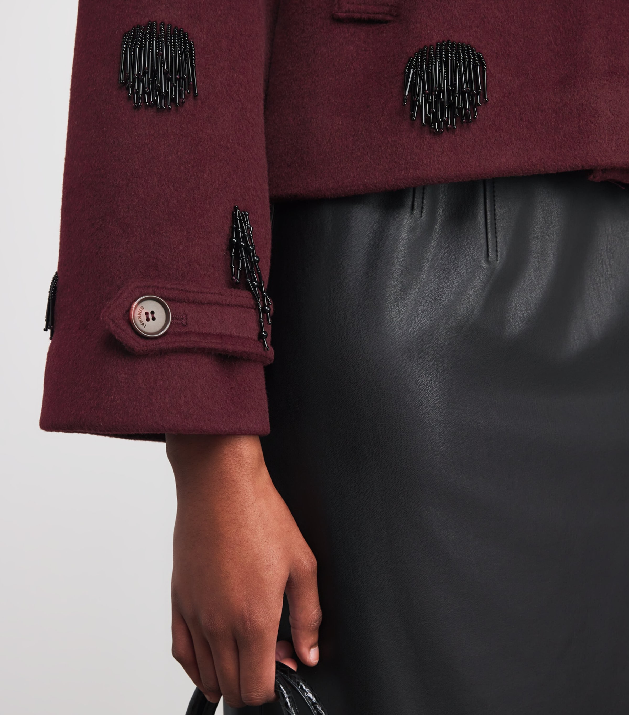Wool-Blend Embellished Katya Jacket OXBLOOD Image 6