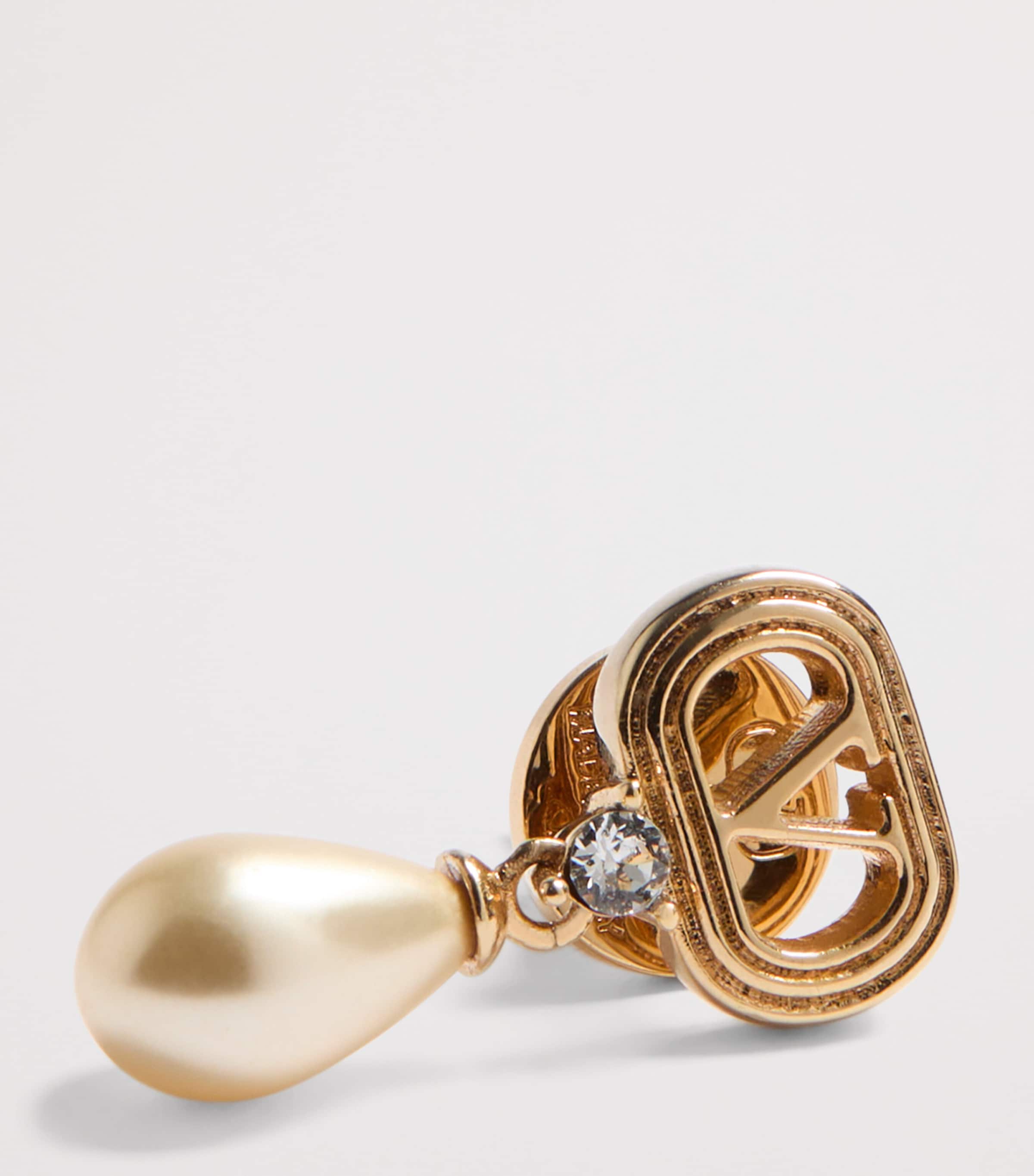 Swarovski Crystal-Embellished Ovalette Logo Earrings BUJ Image 4