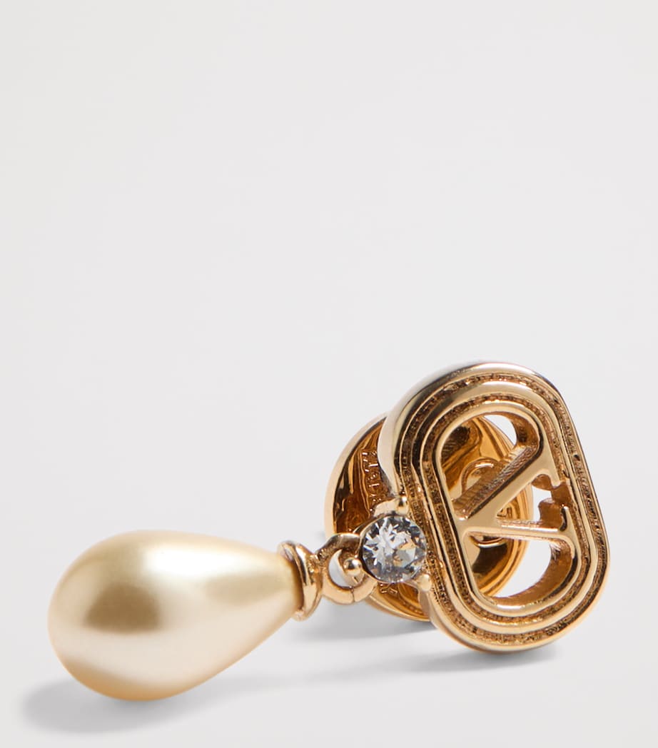 Swarovski Crystal-Embellished Ovalette Logo Earrings BUJ Image 4