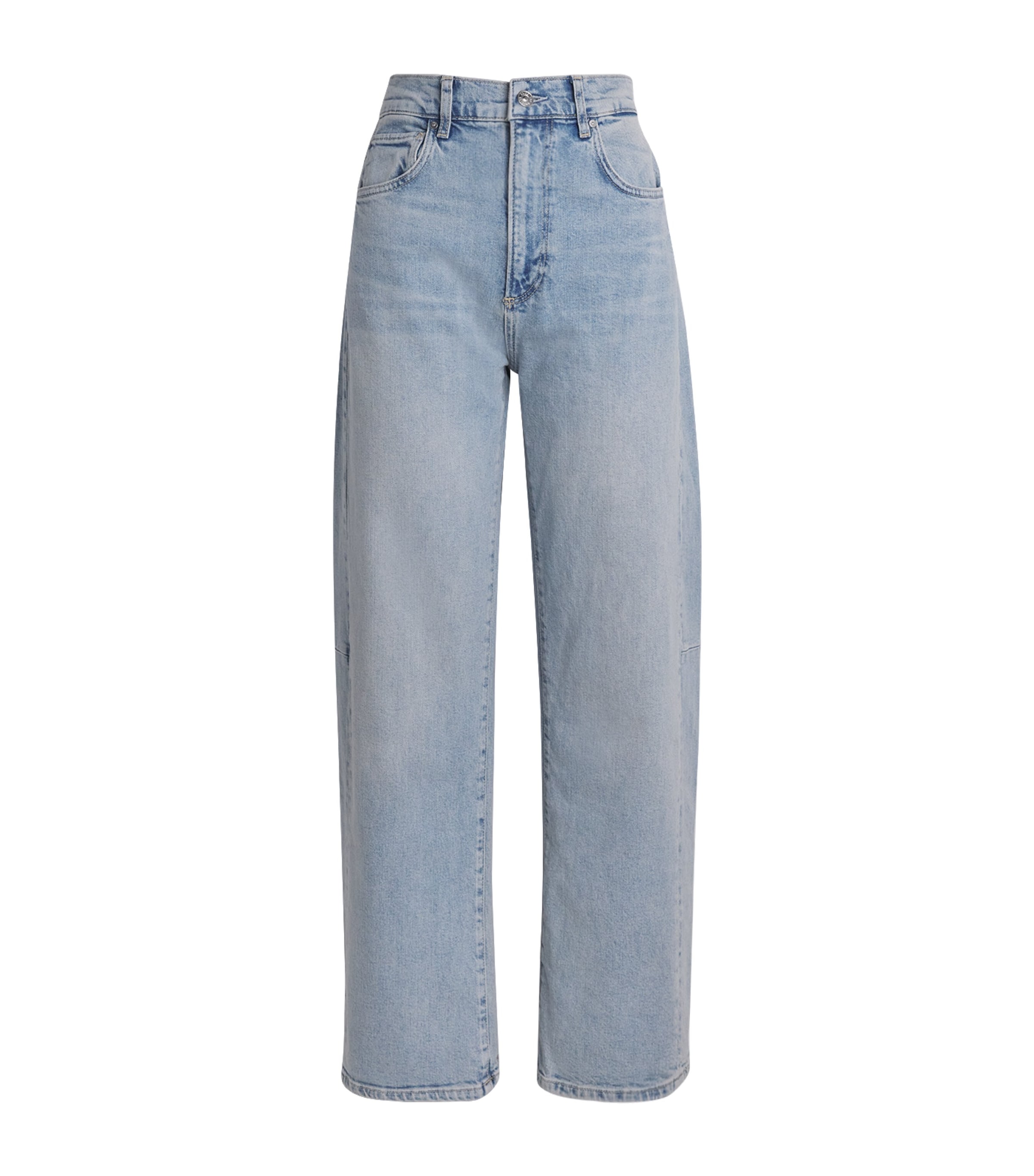 PAIGE Womens Arellia Skimmer Barrel-Leg Jeans Mar Vista Image 1