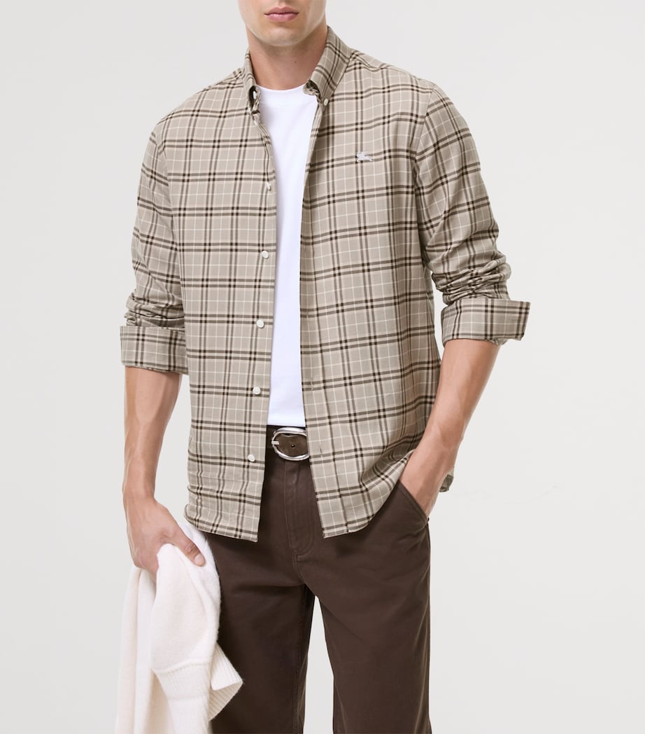 Burberry Mens Cotton Check Shirt Dove Grey Ip Check Image 2