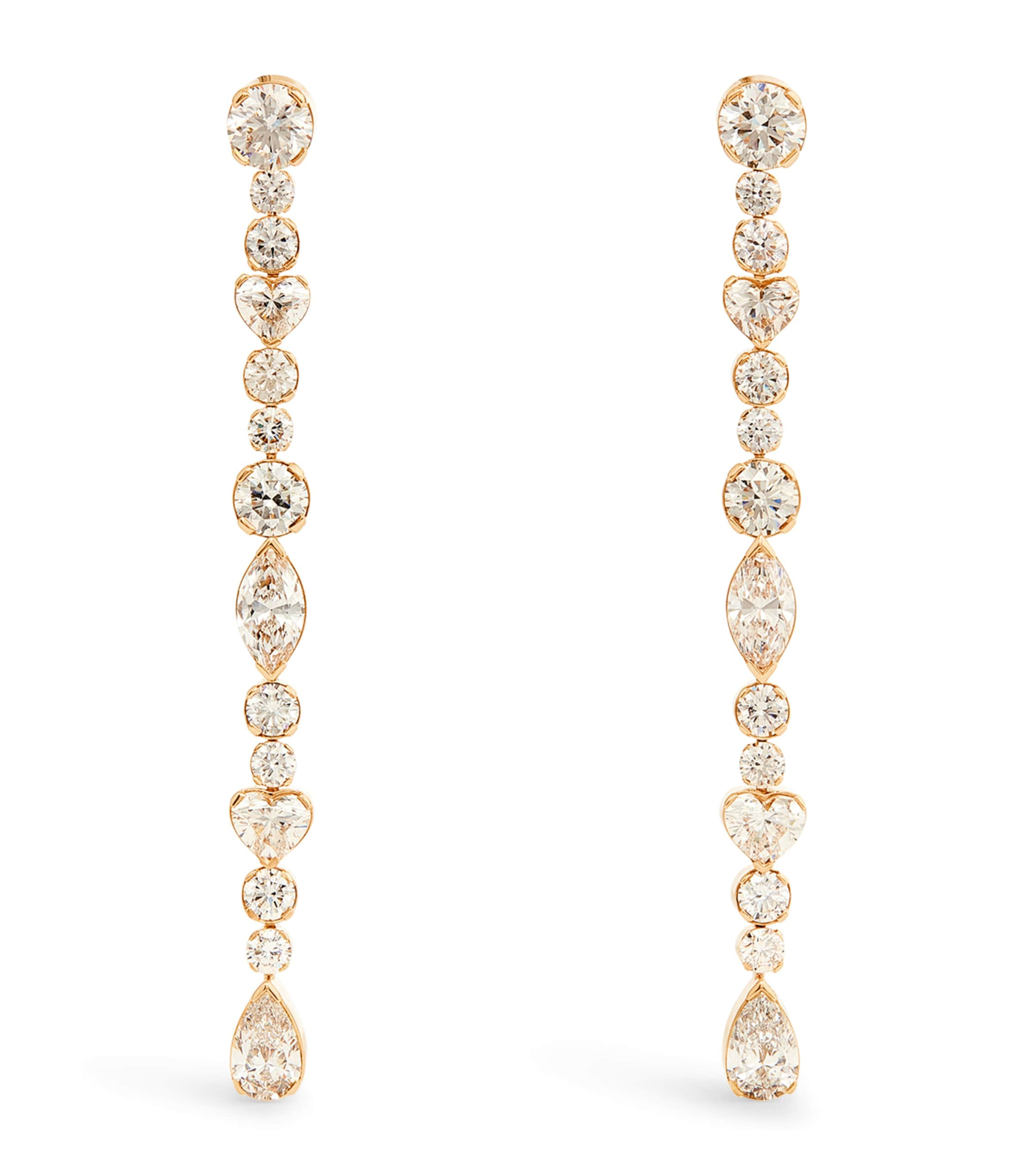 Sophie Bille Brahe Exclusive Yellow Gold And Diamond Amis De La Reine Drop Earrings