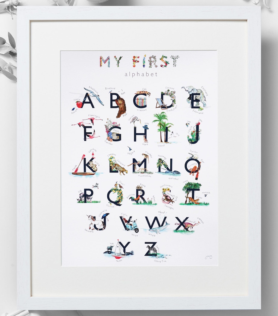 My First Alphabet Nursery A3 Art Print NAVY Image 2