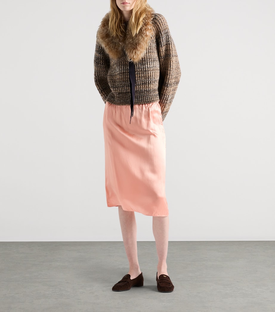 Satin-Blend Pencil Skirt F0311 Image 2