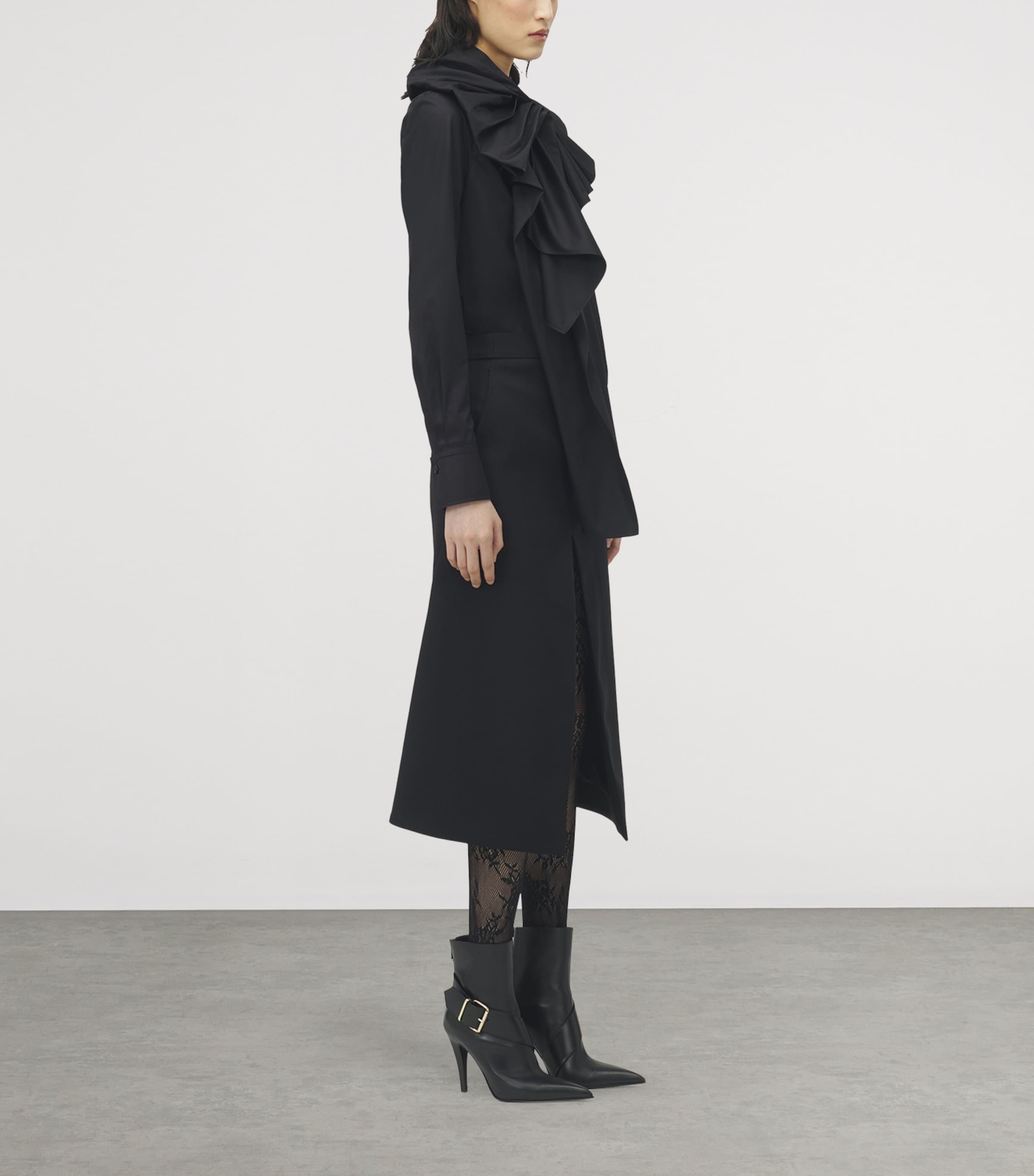 McQueen Womens Cotton Poplin Asymmetric Shirt Image 3