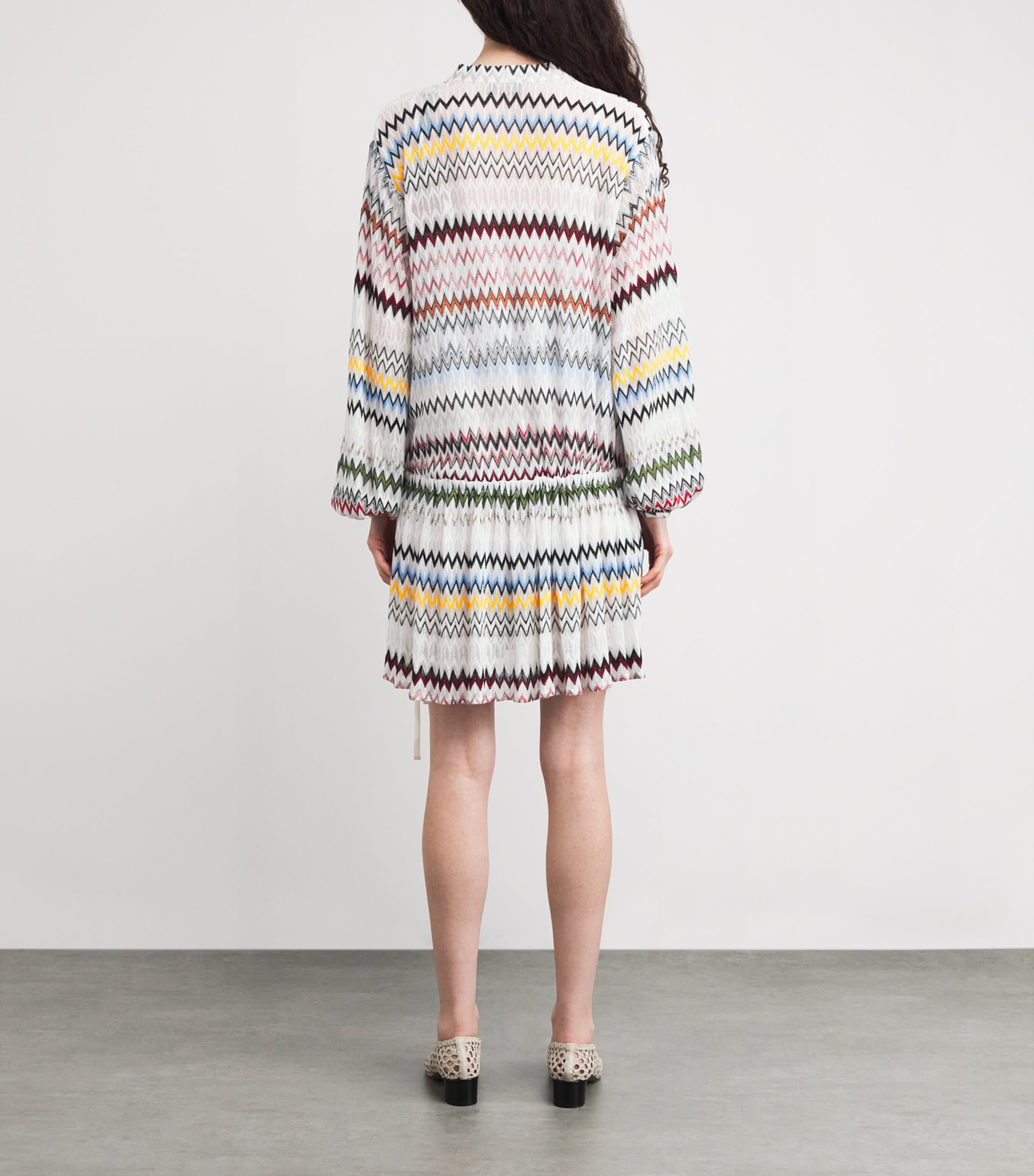 Chevron Tunic Mini Dress S01K2 MULTI W WHITE Image 3