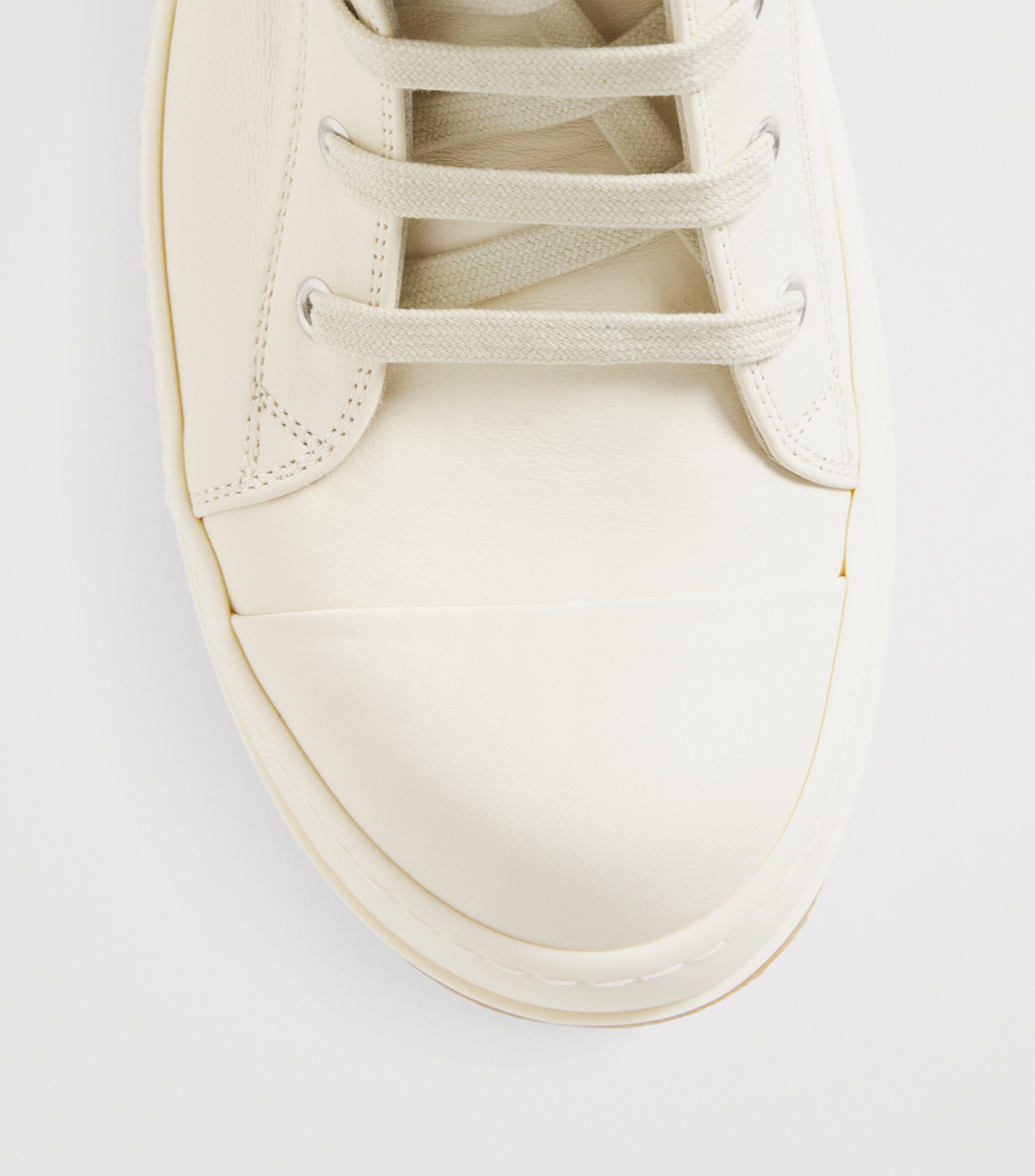 Rick Owens Leather High-Top Sneakers Milk/milk/milk Image 5