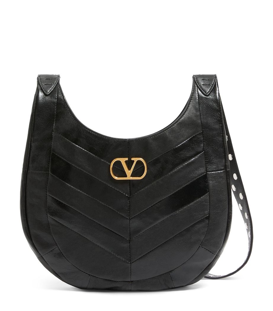 Valentino Garavani Womens Small Leather Hoboho Shoulder Bag Image 1