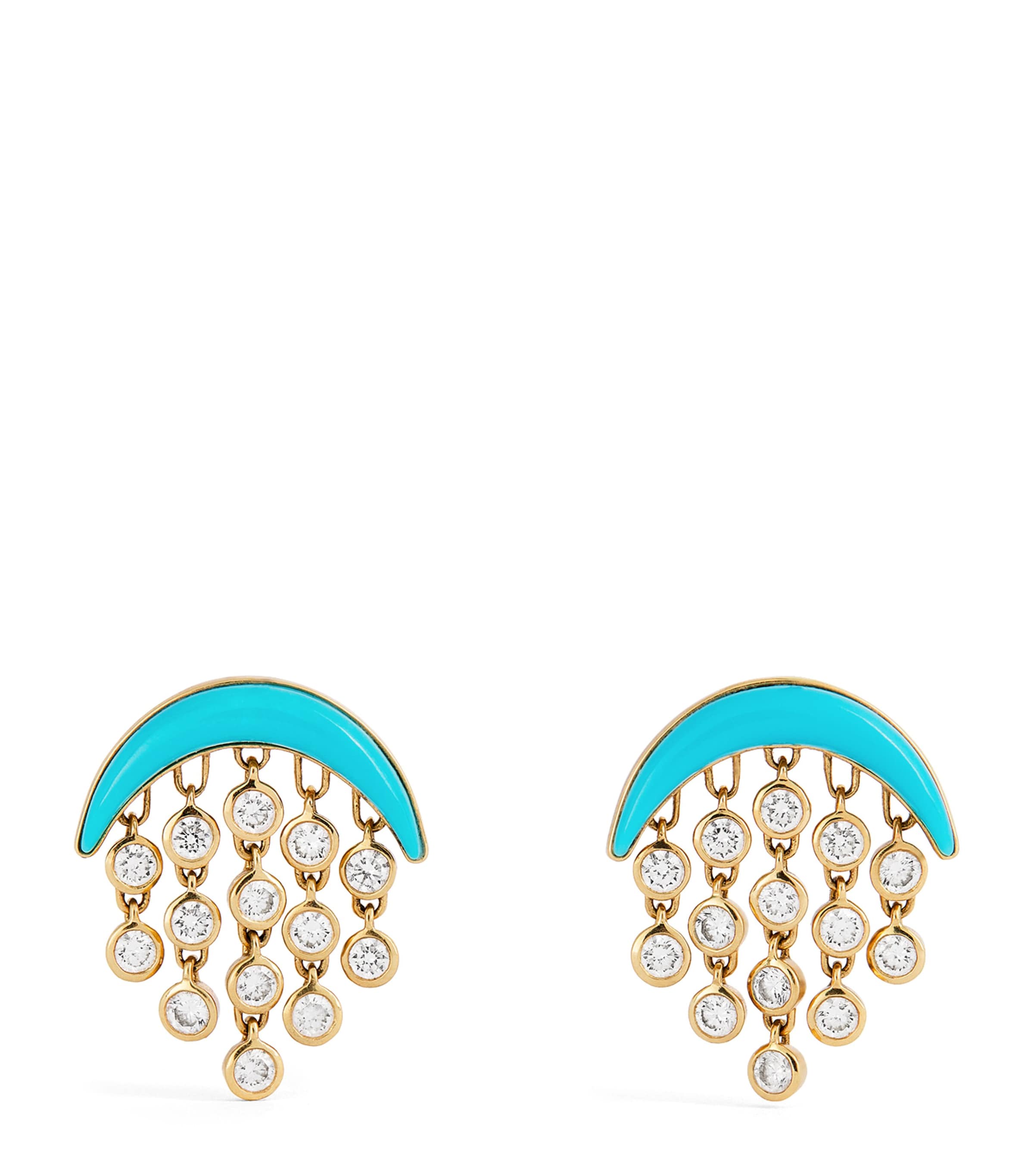 Baby Yellow Gold and Diamond Fringe Drop Earrings YELLOW GOLD Image 1