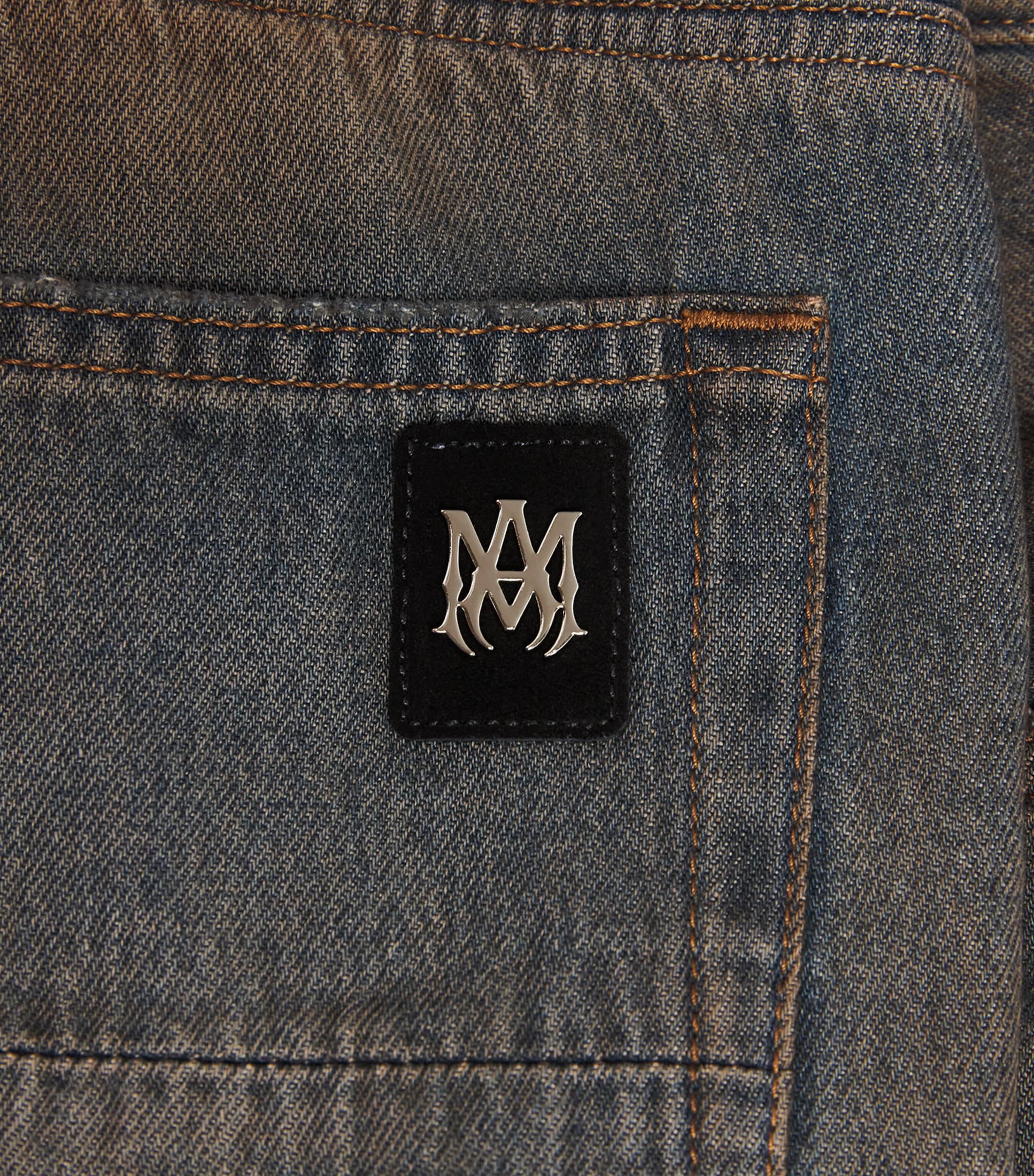 AMIRI Mens Ripped MX1 Straight Jeans Dark Dust Image 6