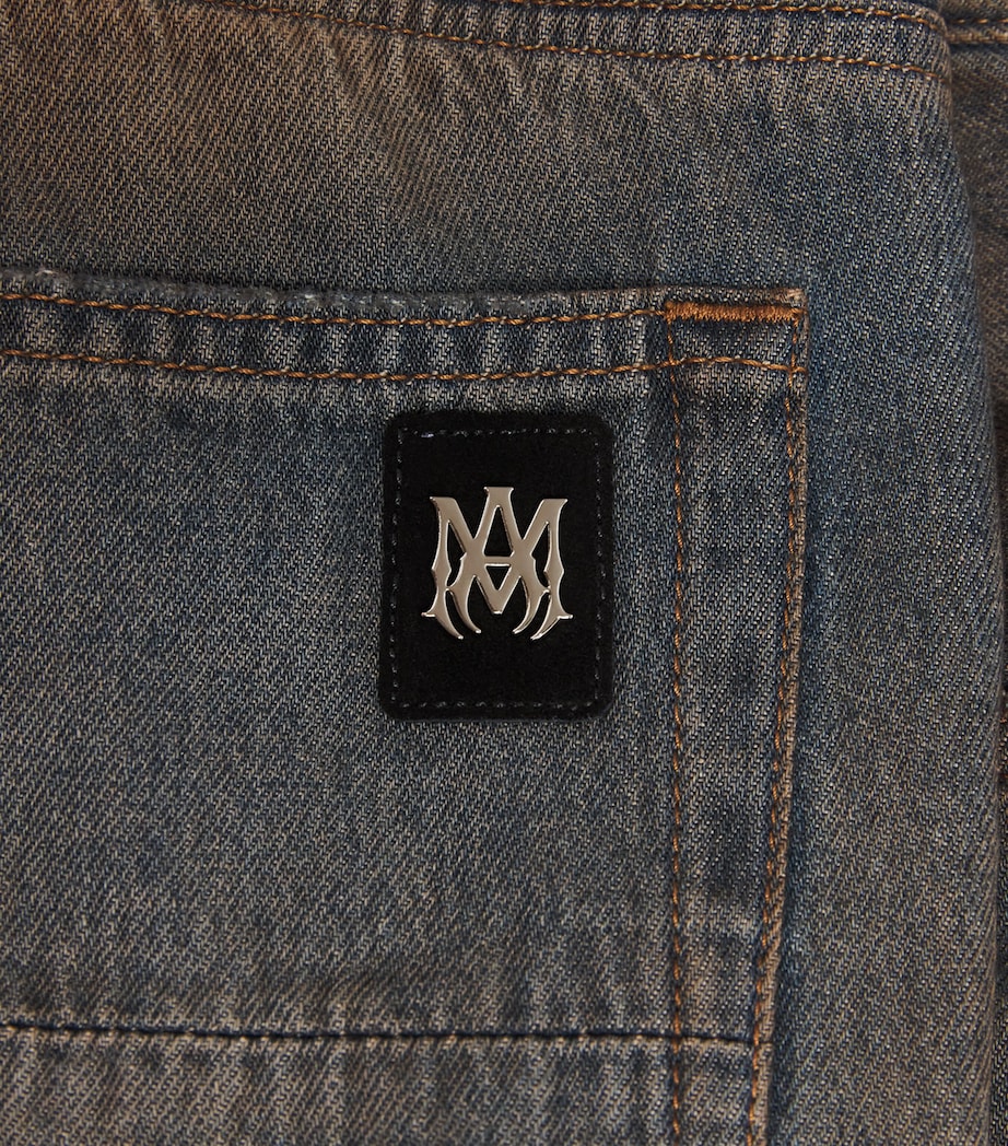 AMIRI Mens Ripped MX1 Straight Jeans Dark Dust Image 6
