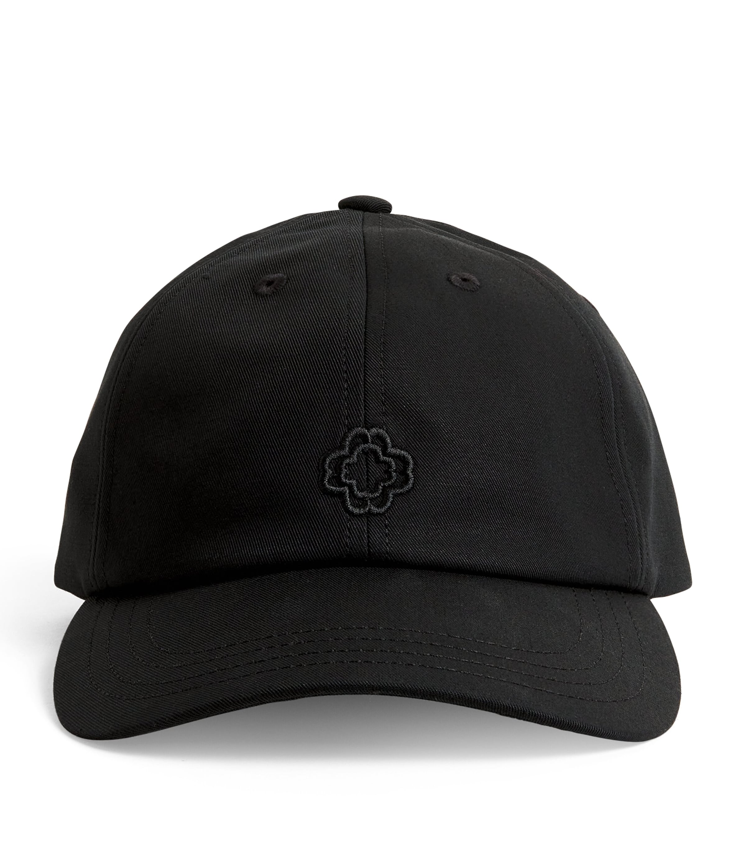 Maje Logo-embroidered Cotton Cap In Black