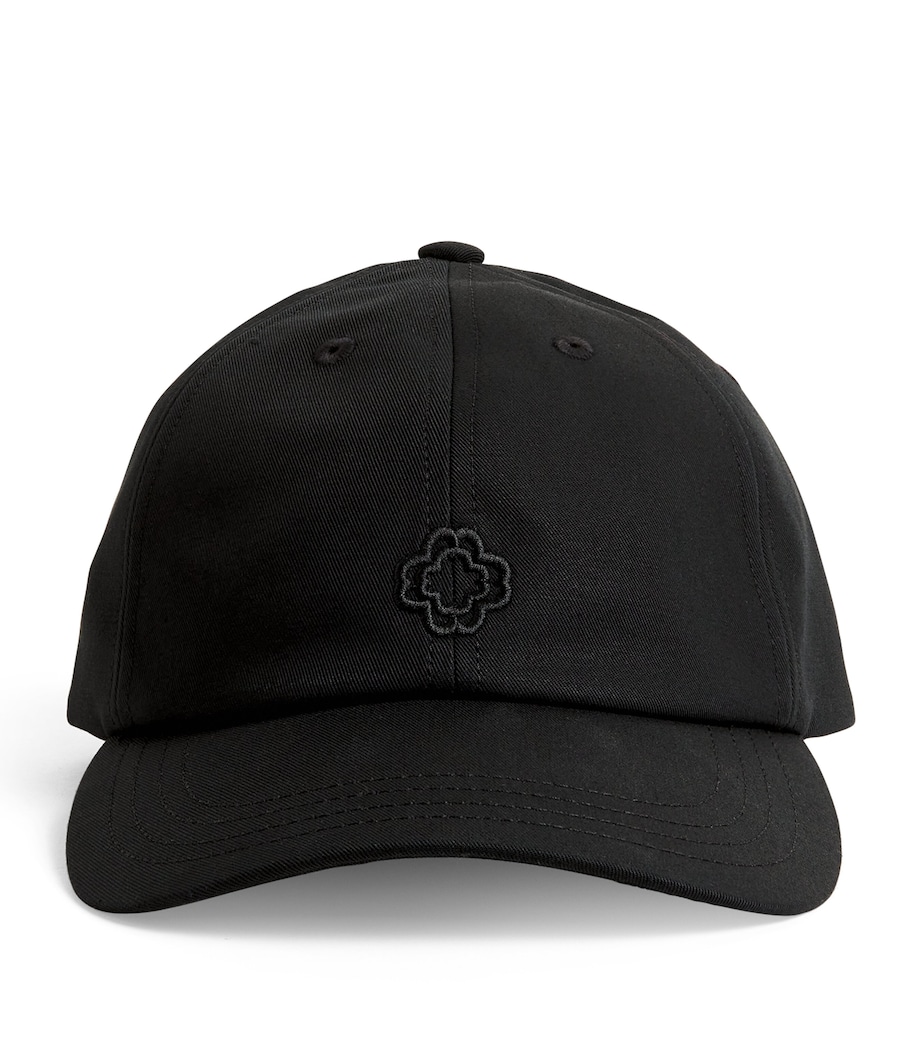 Cotton Logo-Embroidered Baseball Cap BLACK Image 1