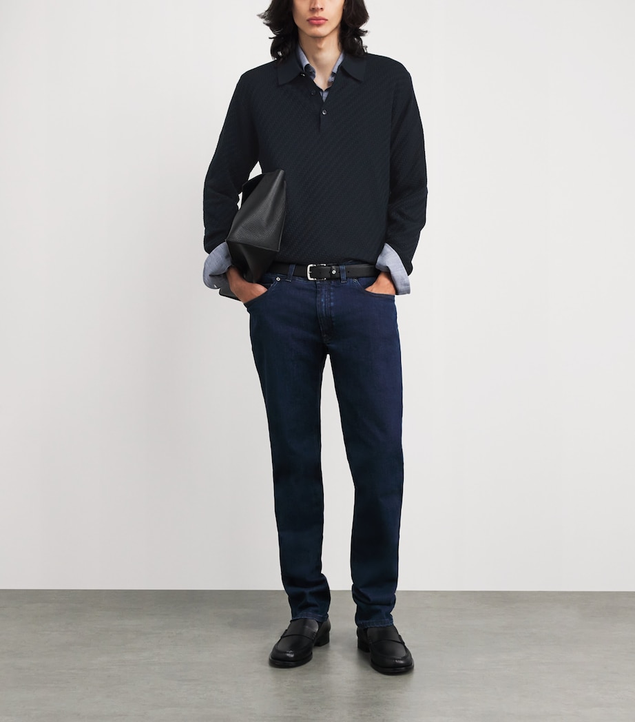 Brioni Mens Cotton-Silk-Cashmere Polo Shirt Image 2