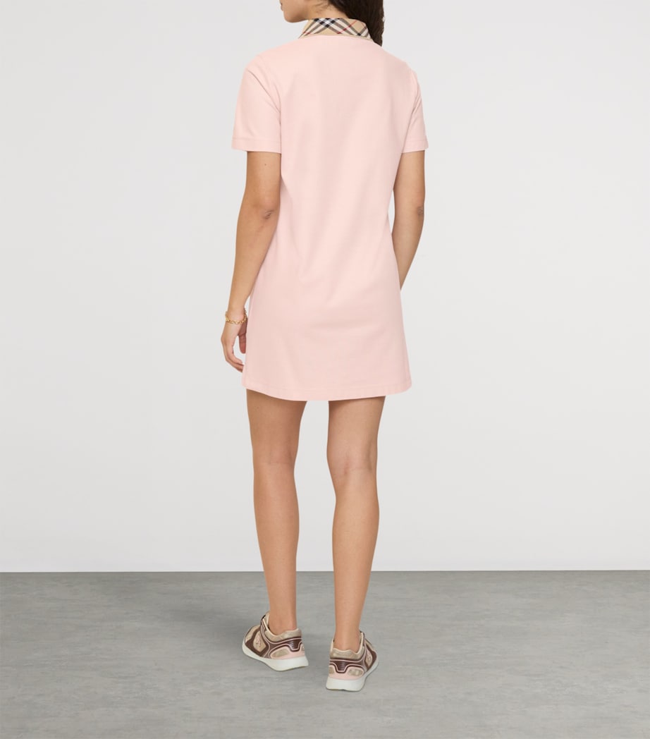 Check-Collar Polo Shirt Mini Dress POSY PINK Image 3