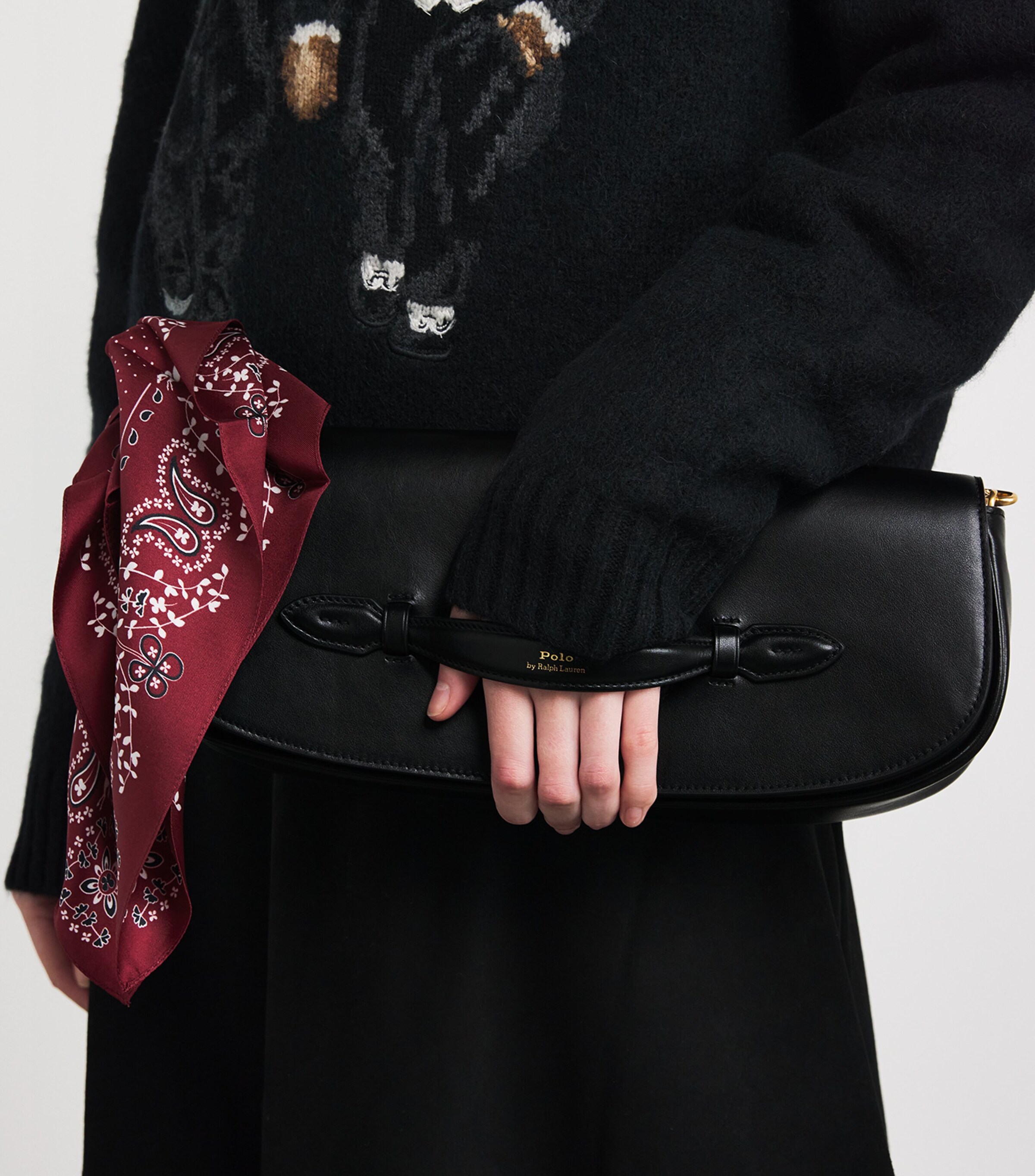 Polo Ralph Lauren Leather Bellport Clutch Bag Black Image 5