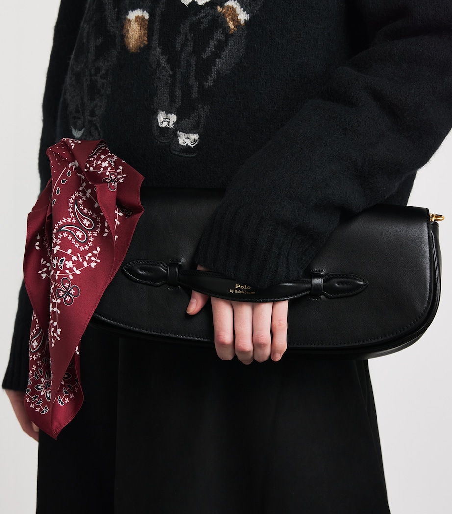 Polo Ralph Lauren Leather Bellport Clutch Bag Black Image 5