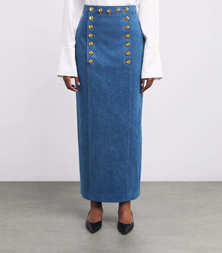 Denim Reid Maxi Skirt STONE WASH Image 3