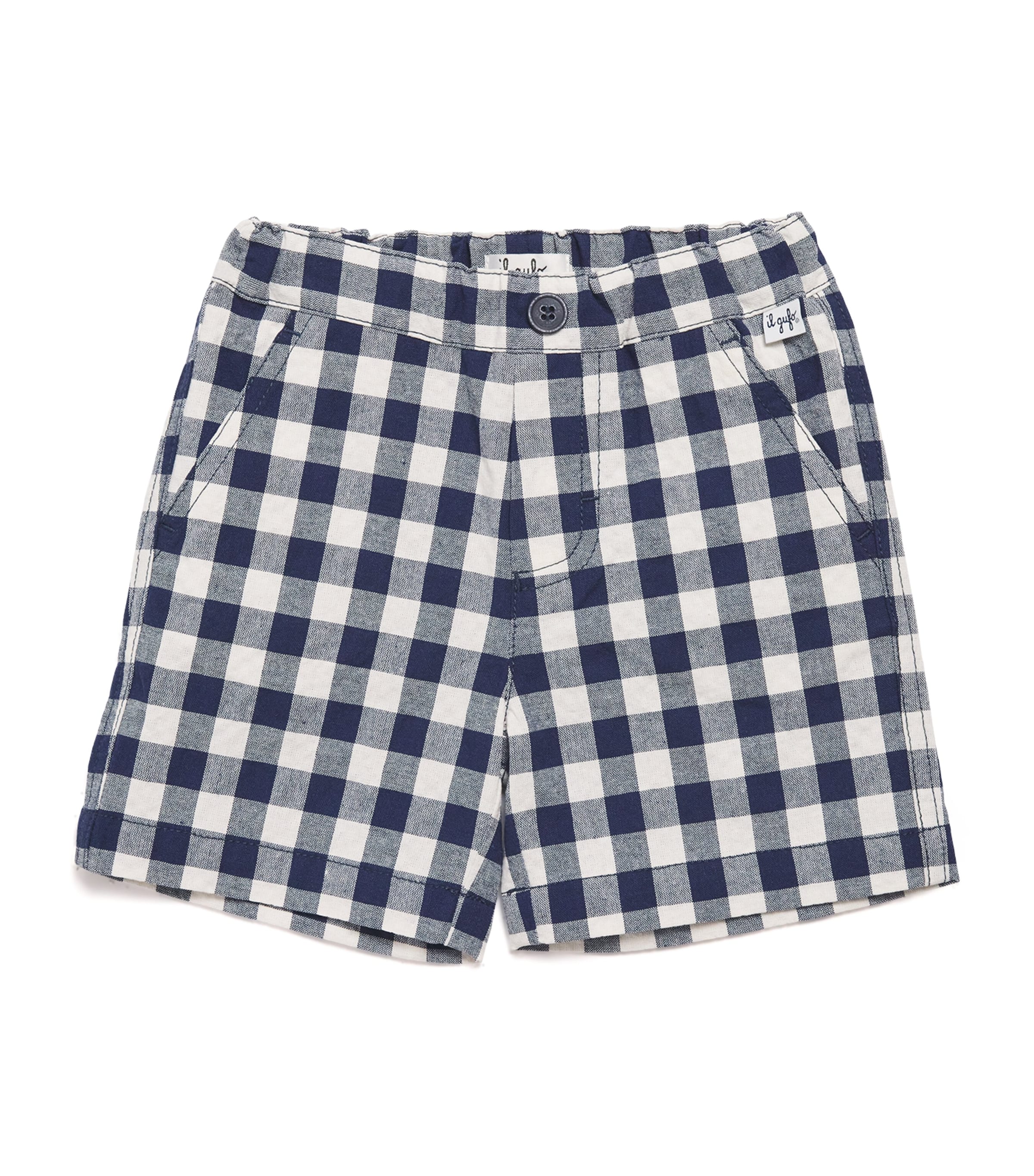Il Gufo Cotton-blend Check Bermuda Shorts In Blue
