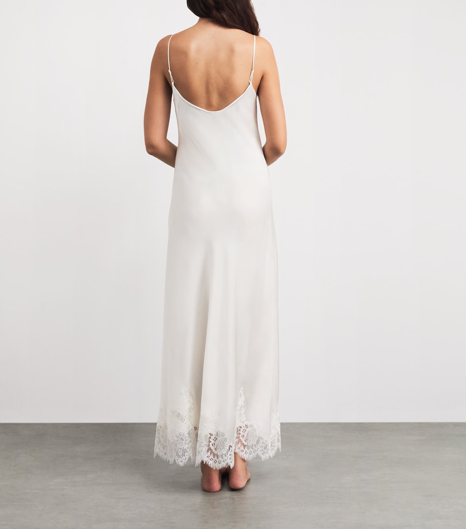 Carine Gilson Womens Silk Lace-Trim Julia Slip Dress Naturel/naturel Image 4