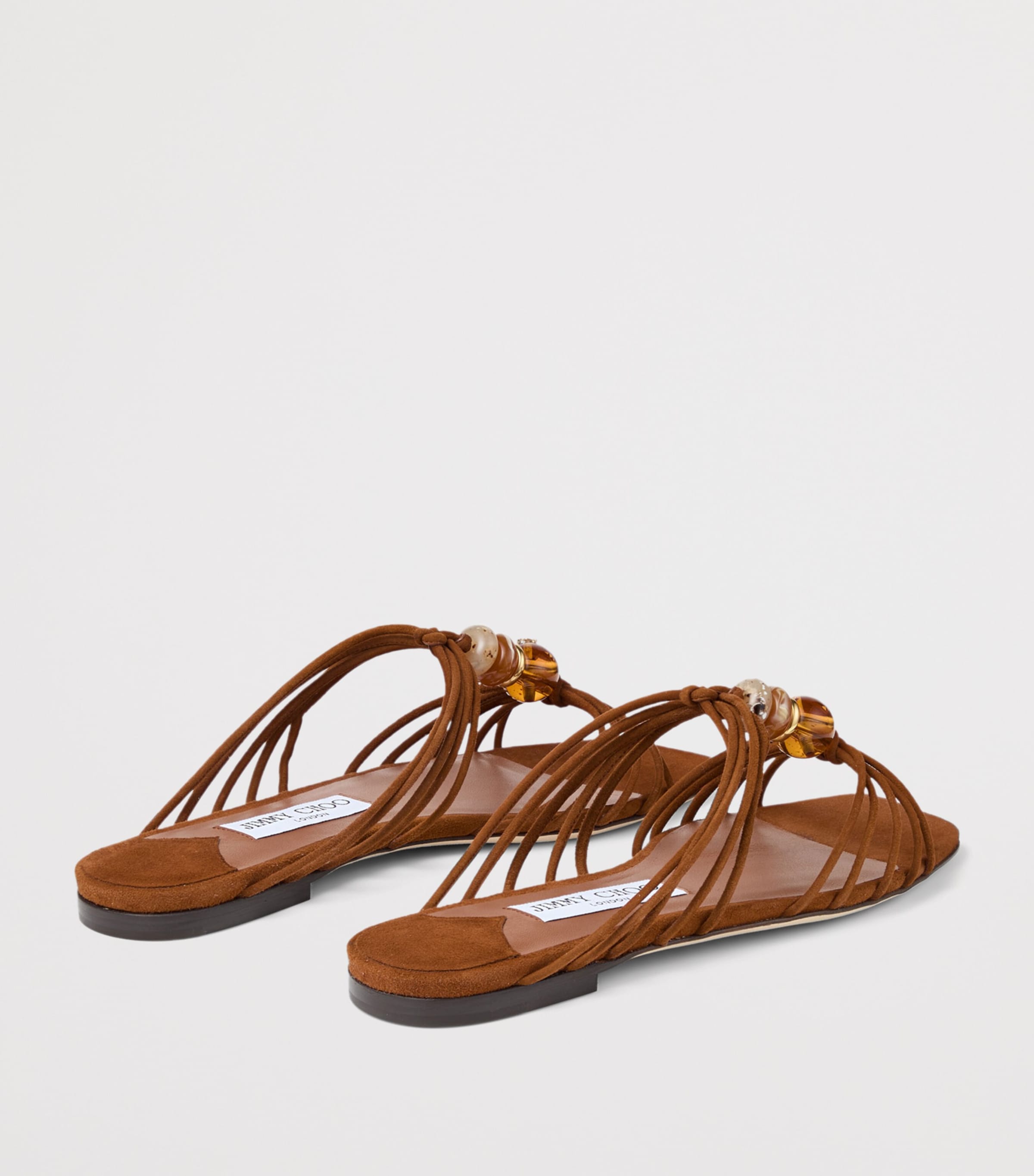 Jimmy Choo Lova Leather Flat Mules Tan Mix Image 3