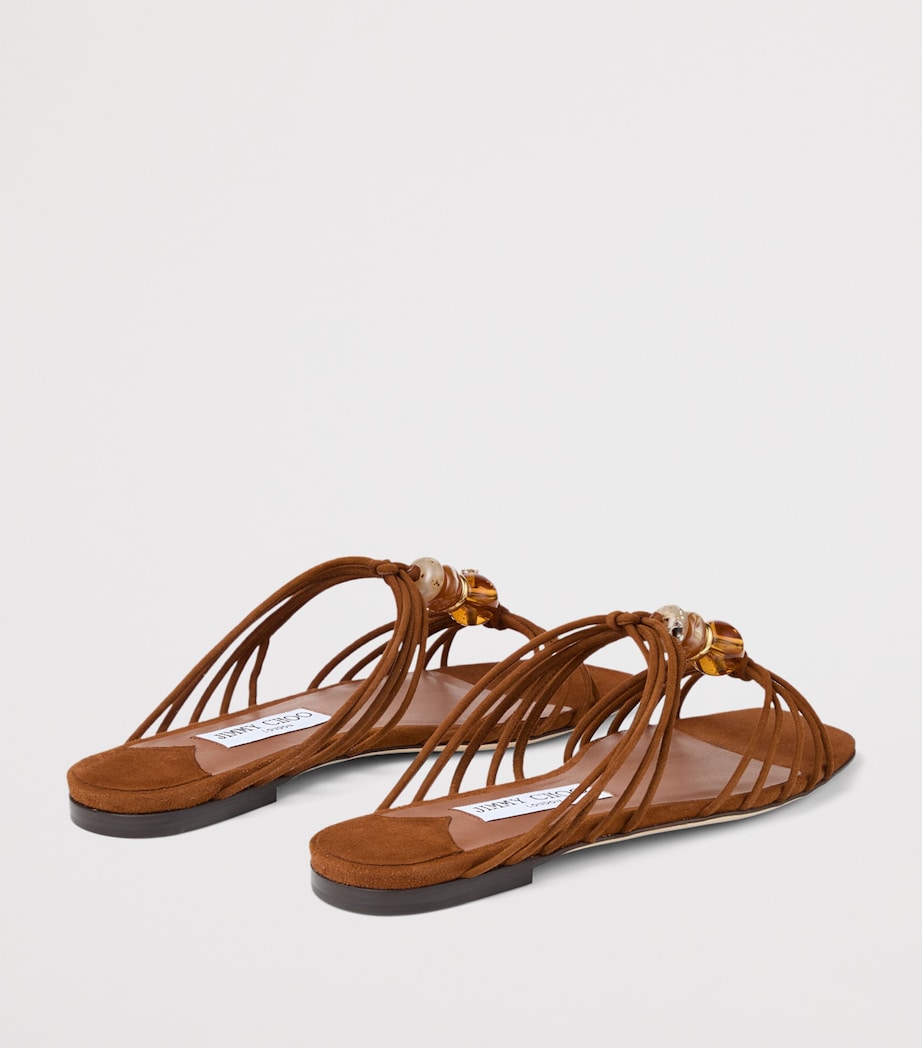 Jimmy Choo Lova Leather Flat Mules Tan Mix Image 3
