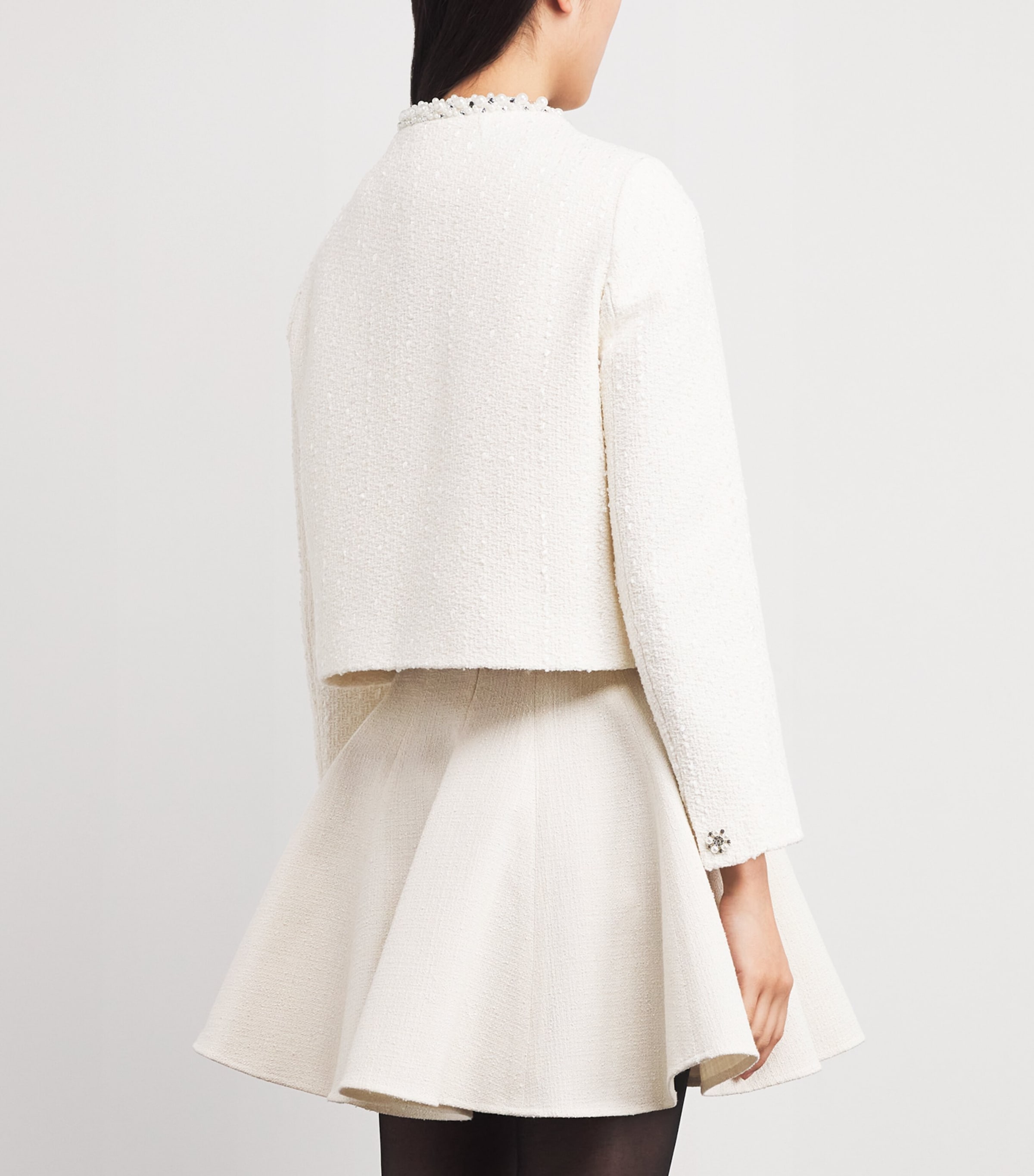 Tweed Pearl-Trim Jacket ECRU Image 4