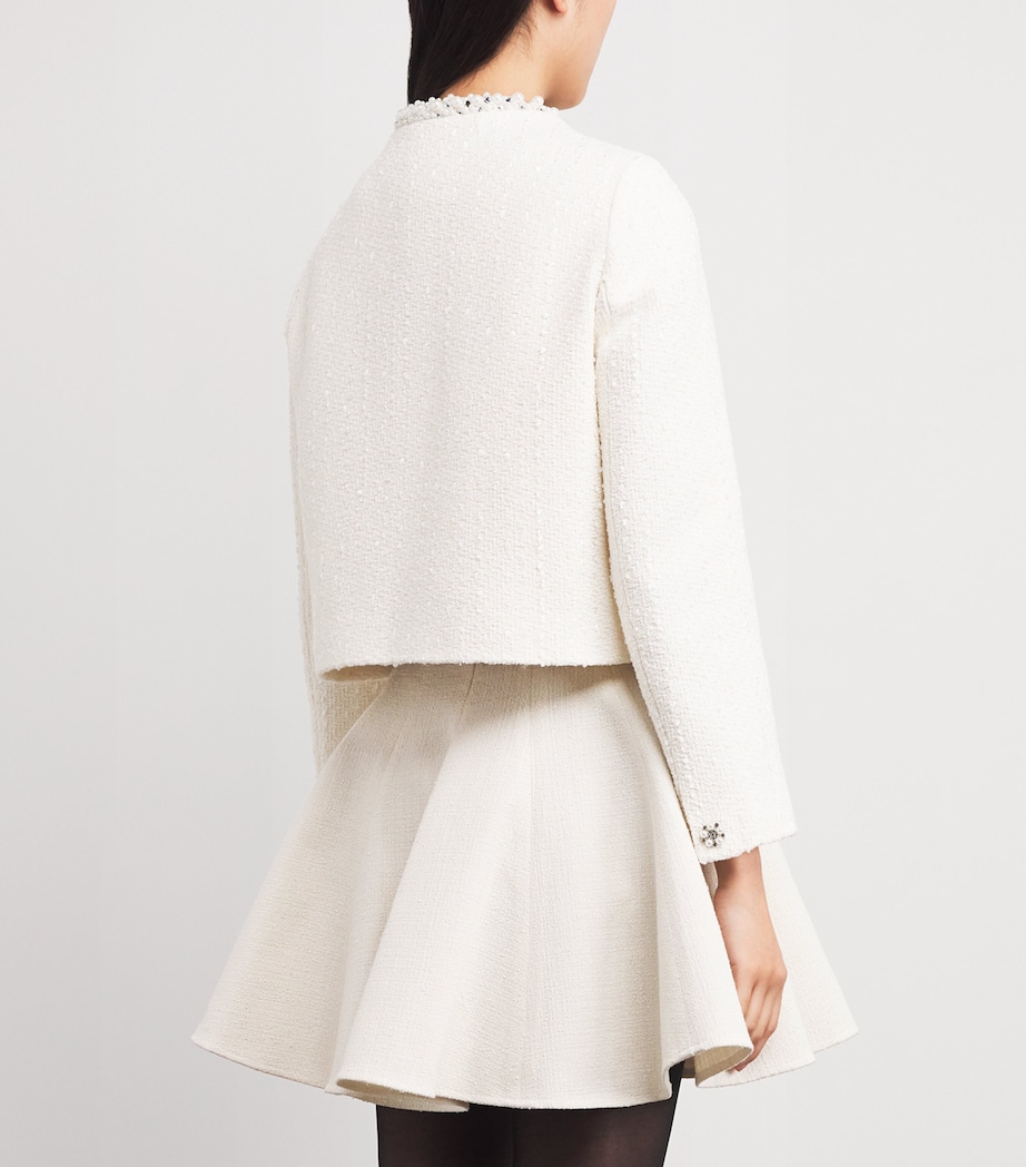 Tweed Pearl-Trim Jacket ECRU Image 4