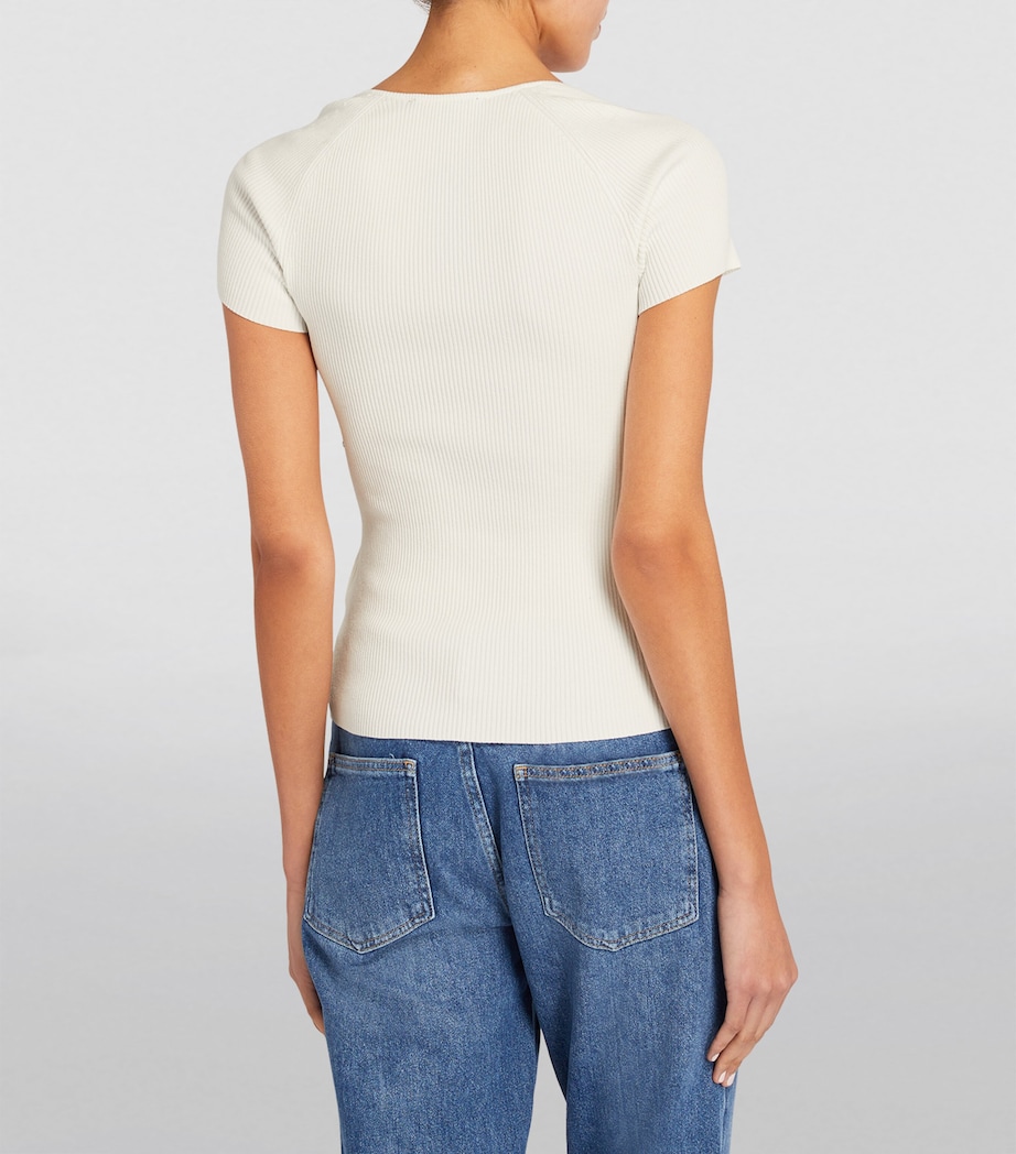 Short-Sleeve Ribbed Top ECRU Image 4