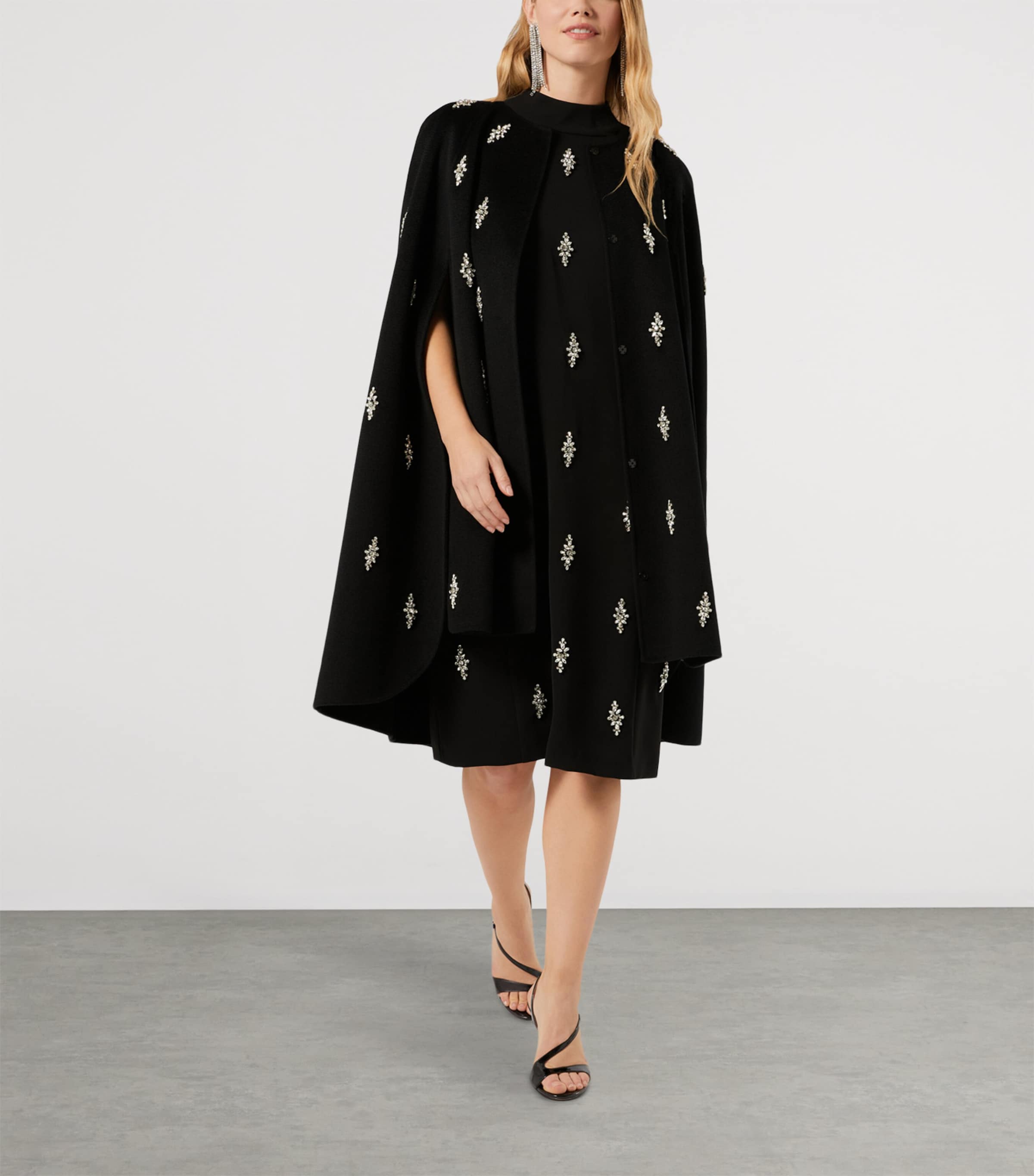 Marina Rinaldi Womens Embellished Midi Dress Black Image 2