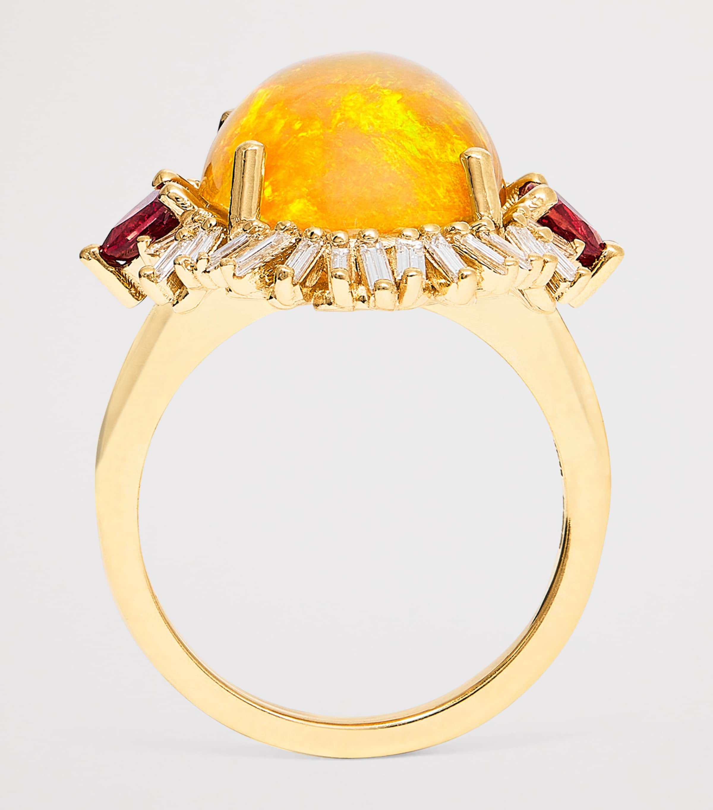 Suzanne Kalan Yellow Gold, Diamond, Sapphire and Opal One of a Kind Oval Portrait Ring Yg/opal/ms Image 3