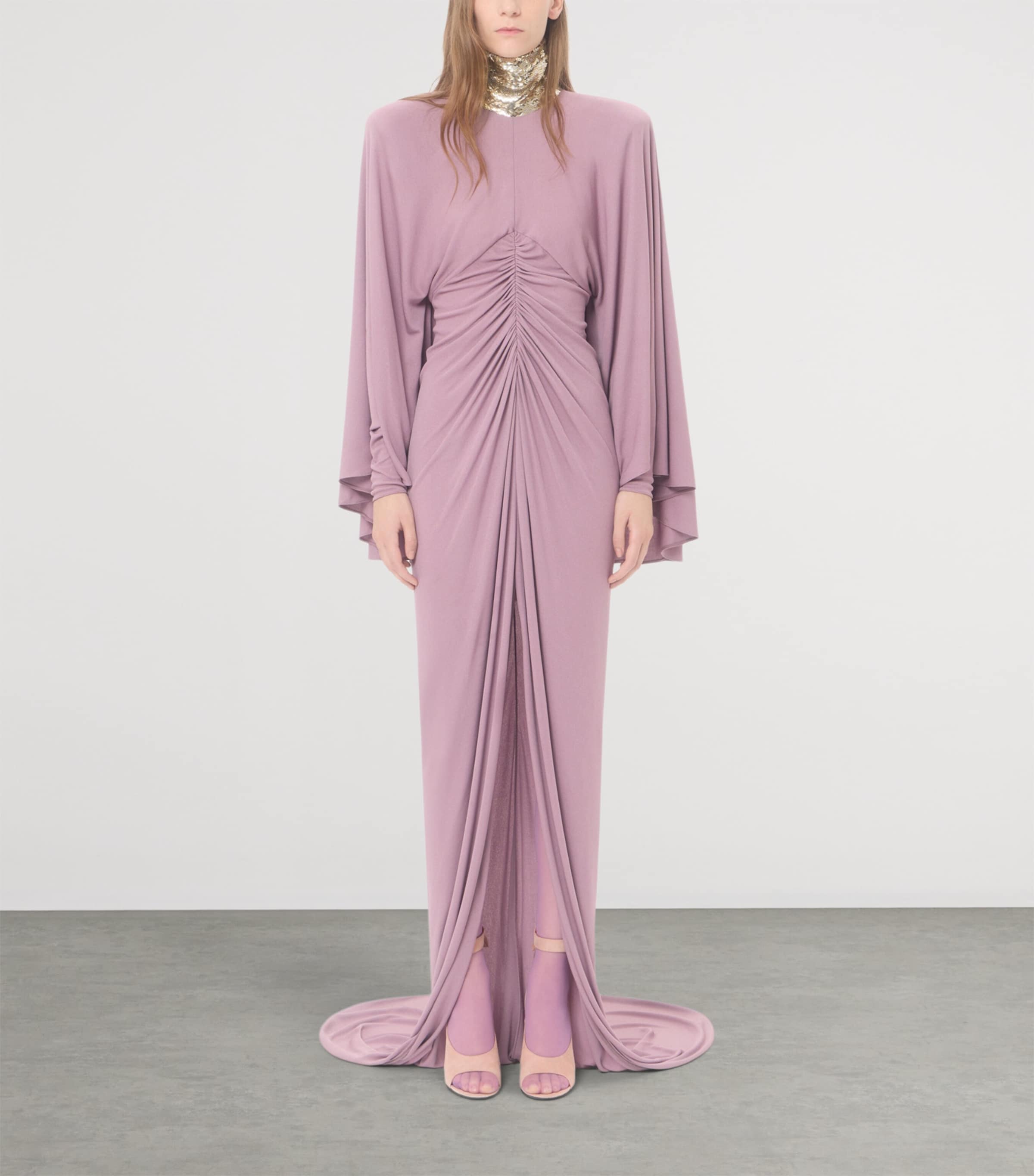 Valentino Womens Jersey Ruched Embellished Gown Image 3