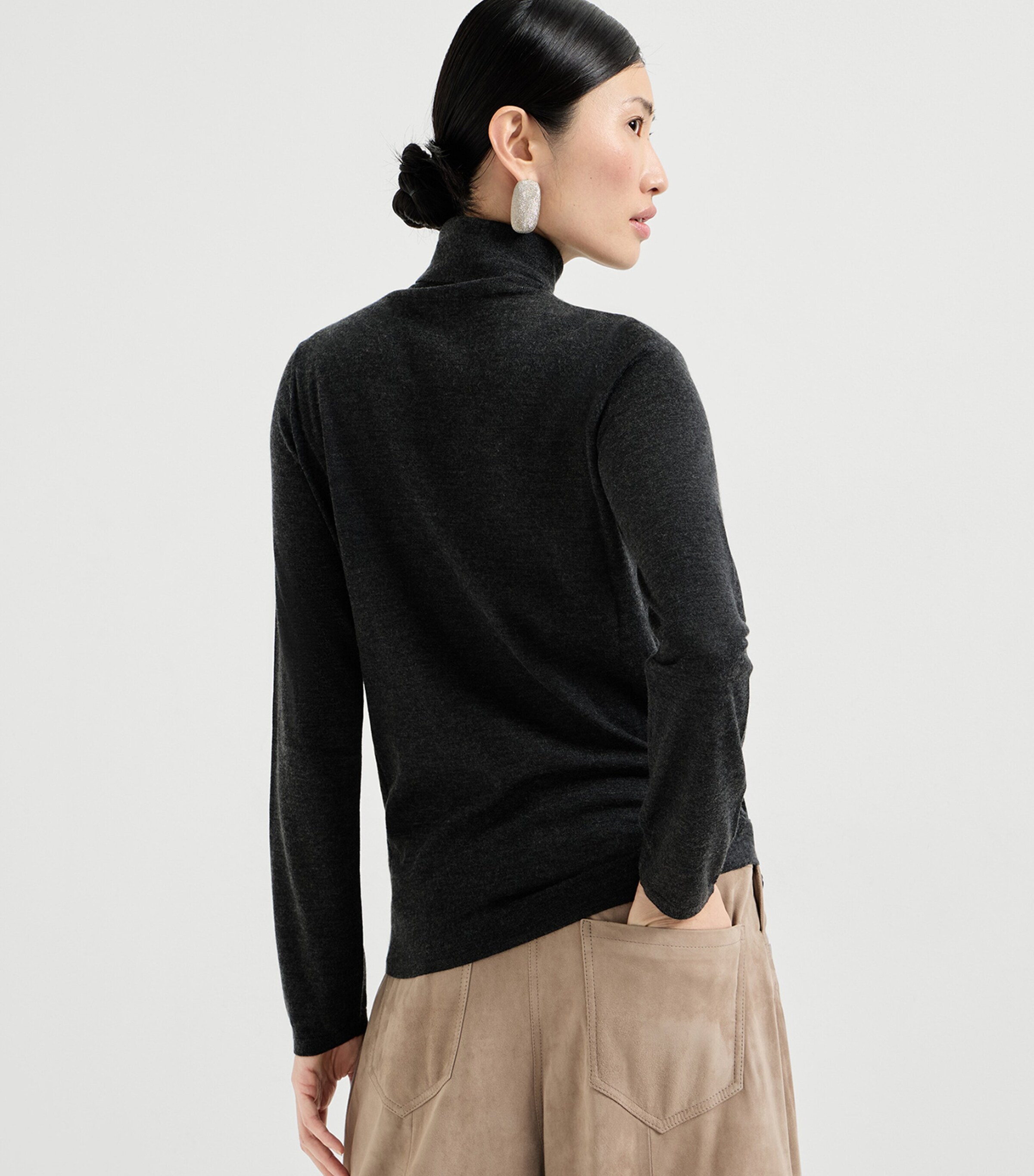 Brunello Cucinelli Womens Cashmere-Silk Rollneck Sweater Image 4