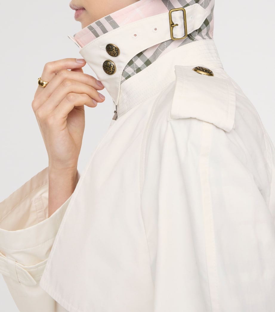 Burberry Womens Mid-Length Belgravia Trench Coat Seashell White Image 6