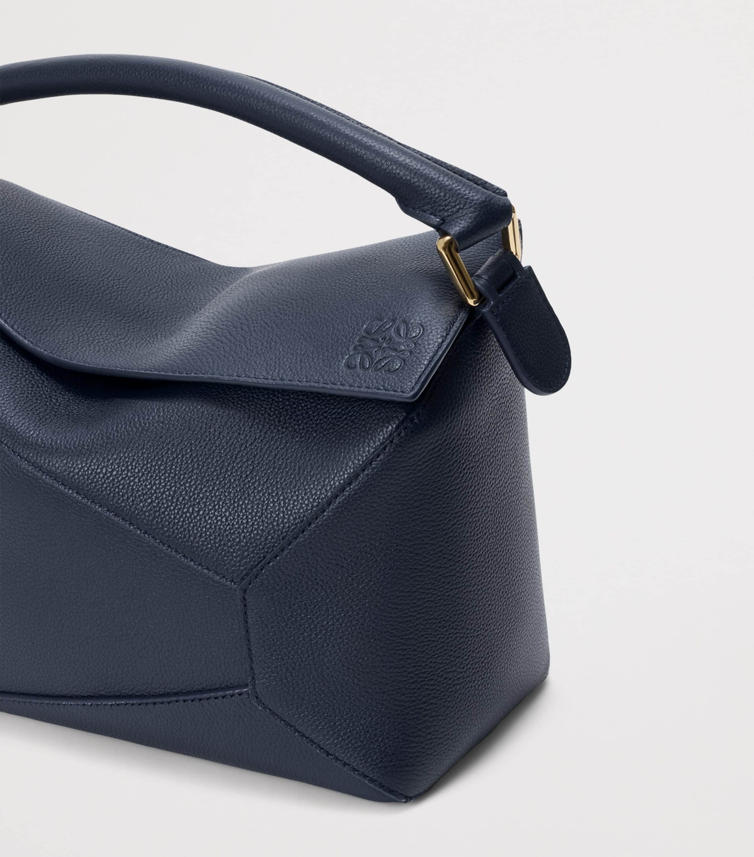 LOEWE Medium Leather Puzzle Edge Top-Handle Bag Deep Navy Image 7